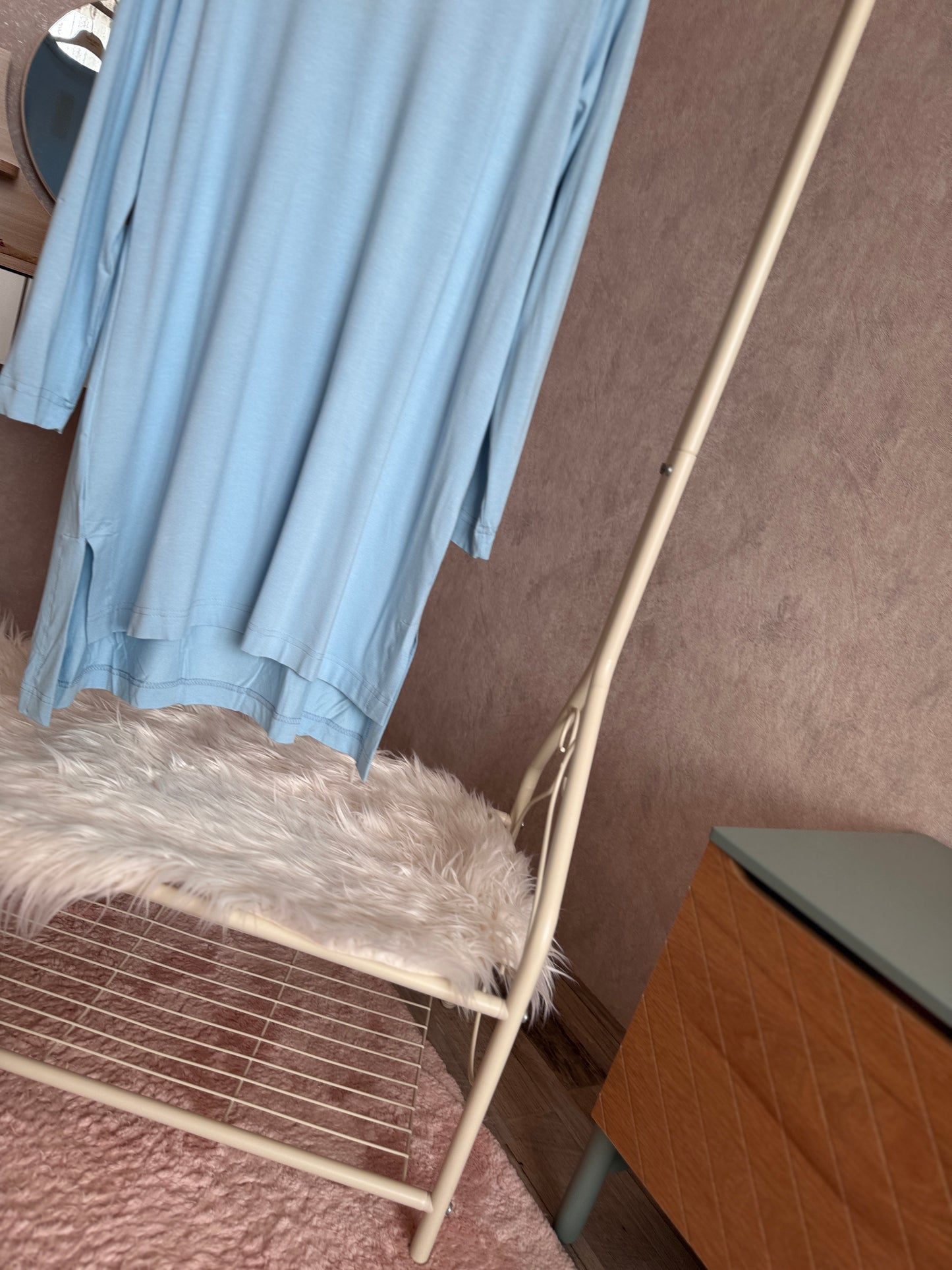 Pamuklu penye tunik, mavi