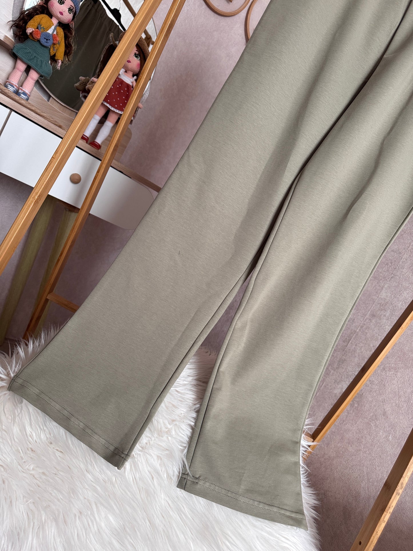 Tunik kolu cep detaylı takım, yeşil (40-46 beden)