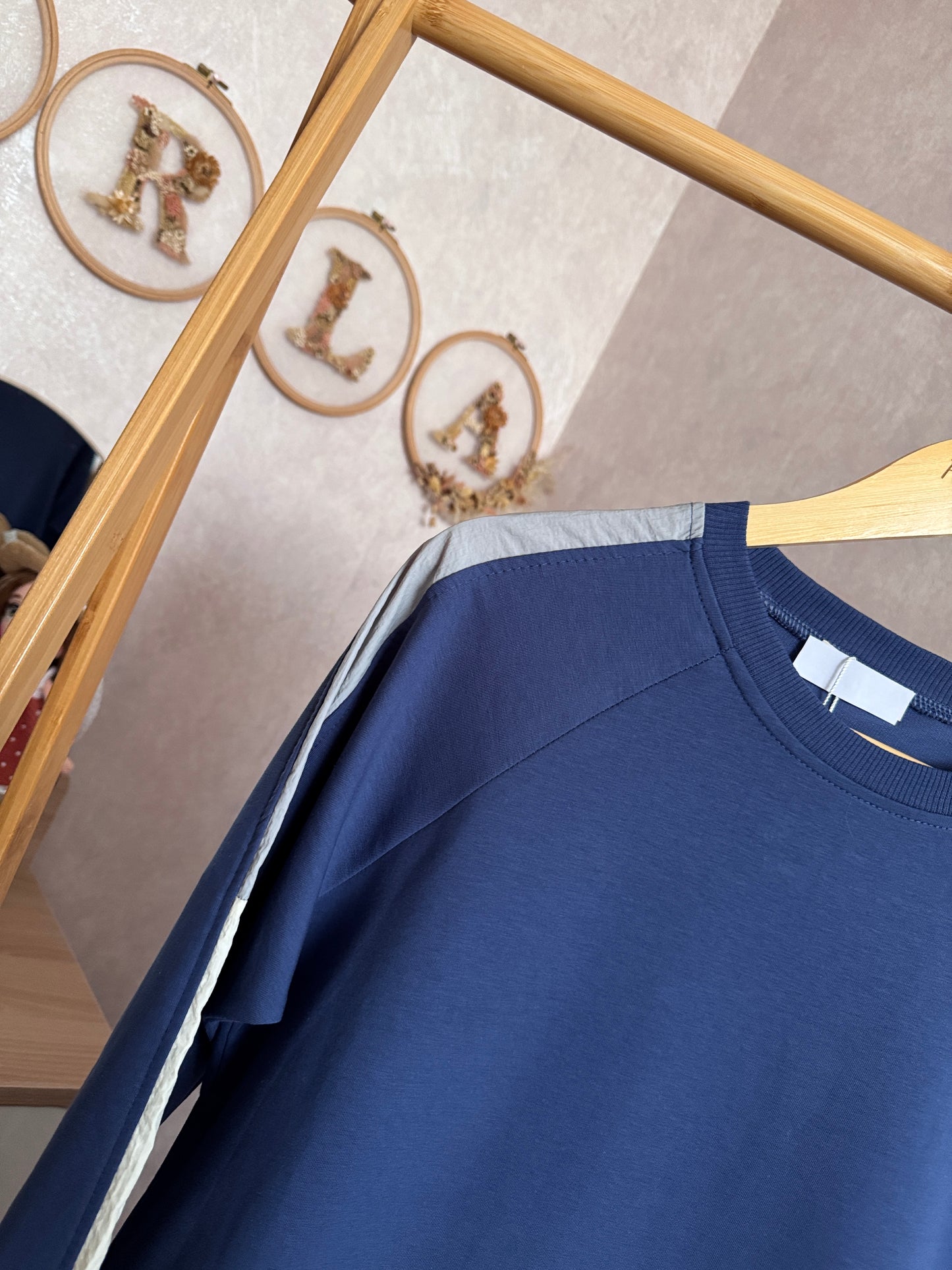 Kol ve omuz paraşüt detaylı tunik, indigo (42-48 beden)