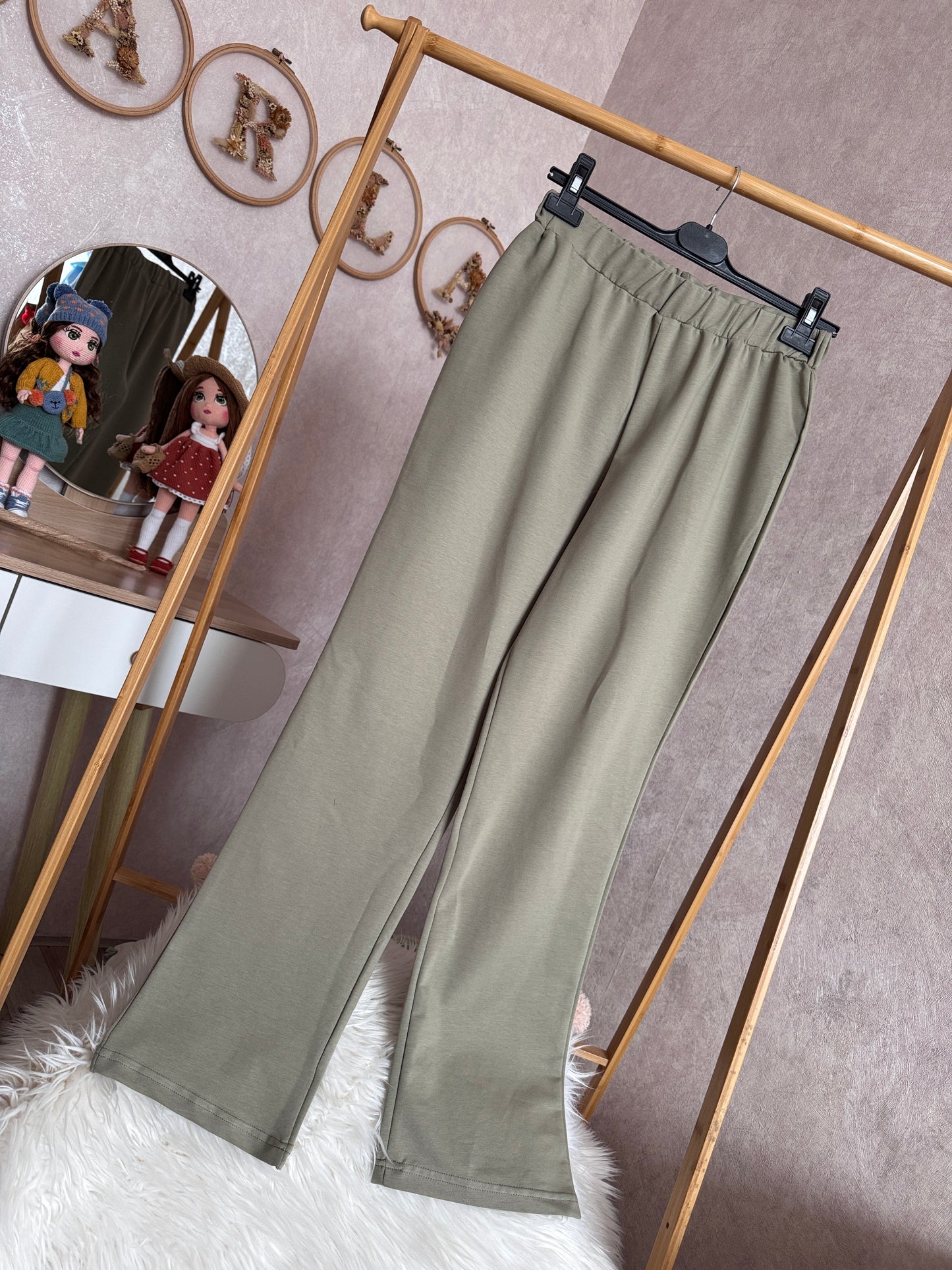 Tunik kolu cep detaylı takım, yeşil (40-46 beden)