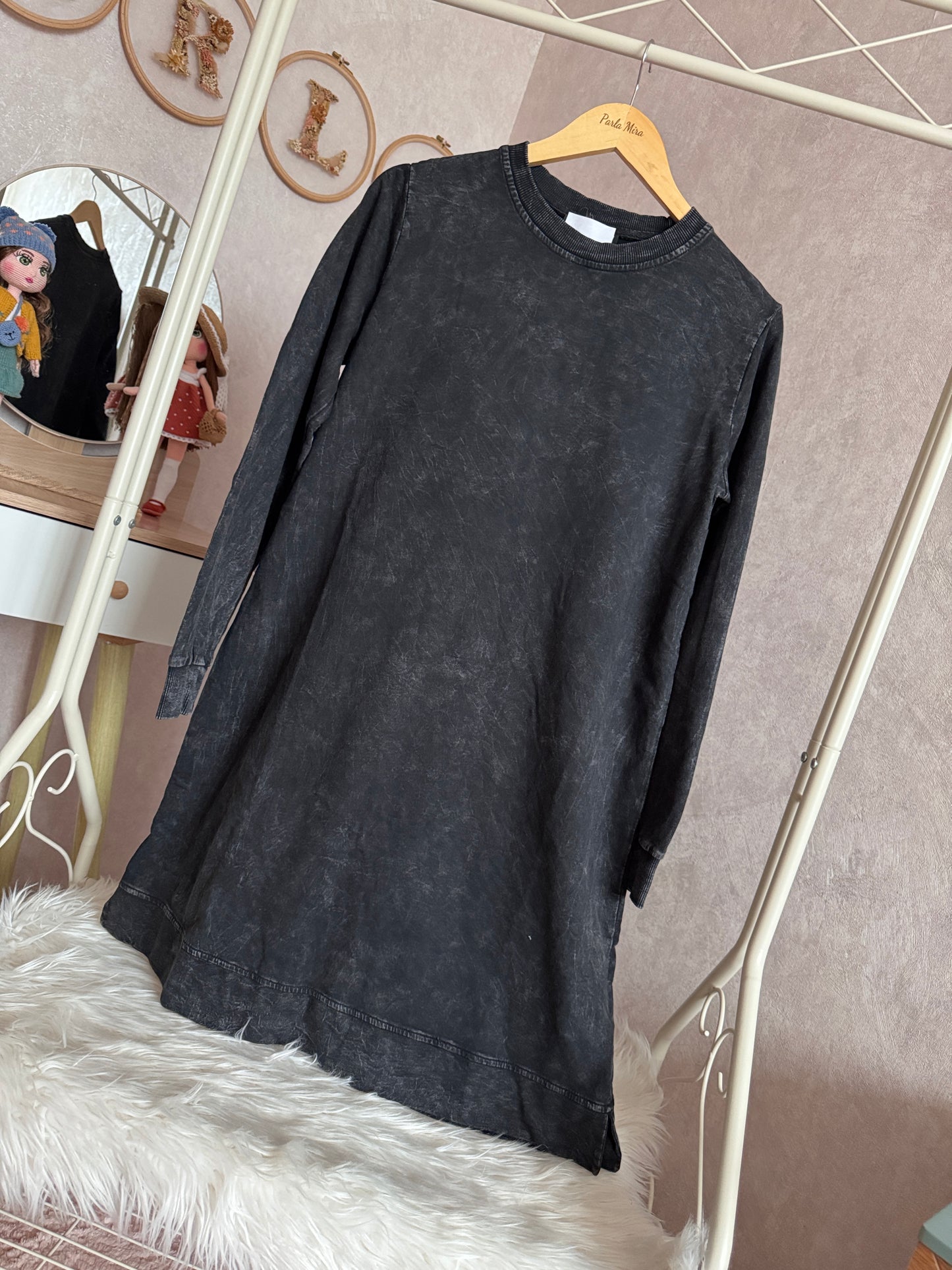 %100 pamuk tunik, siyah