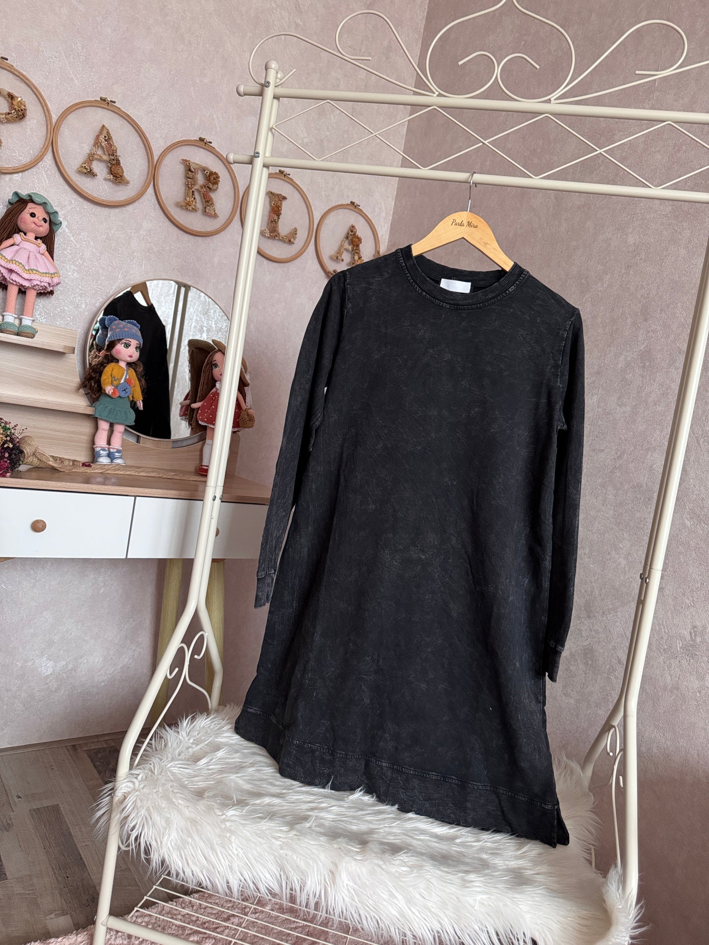 %100 pamuk tunik, siyah