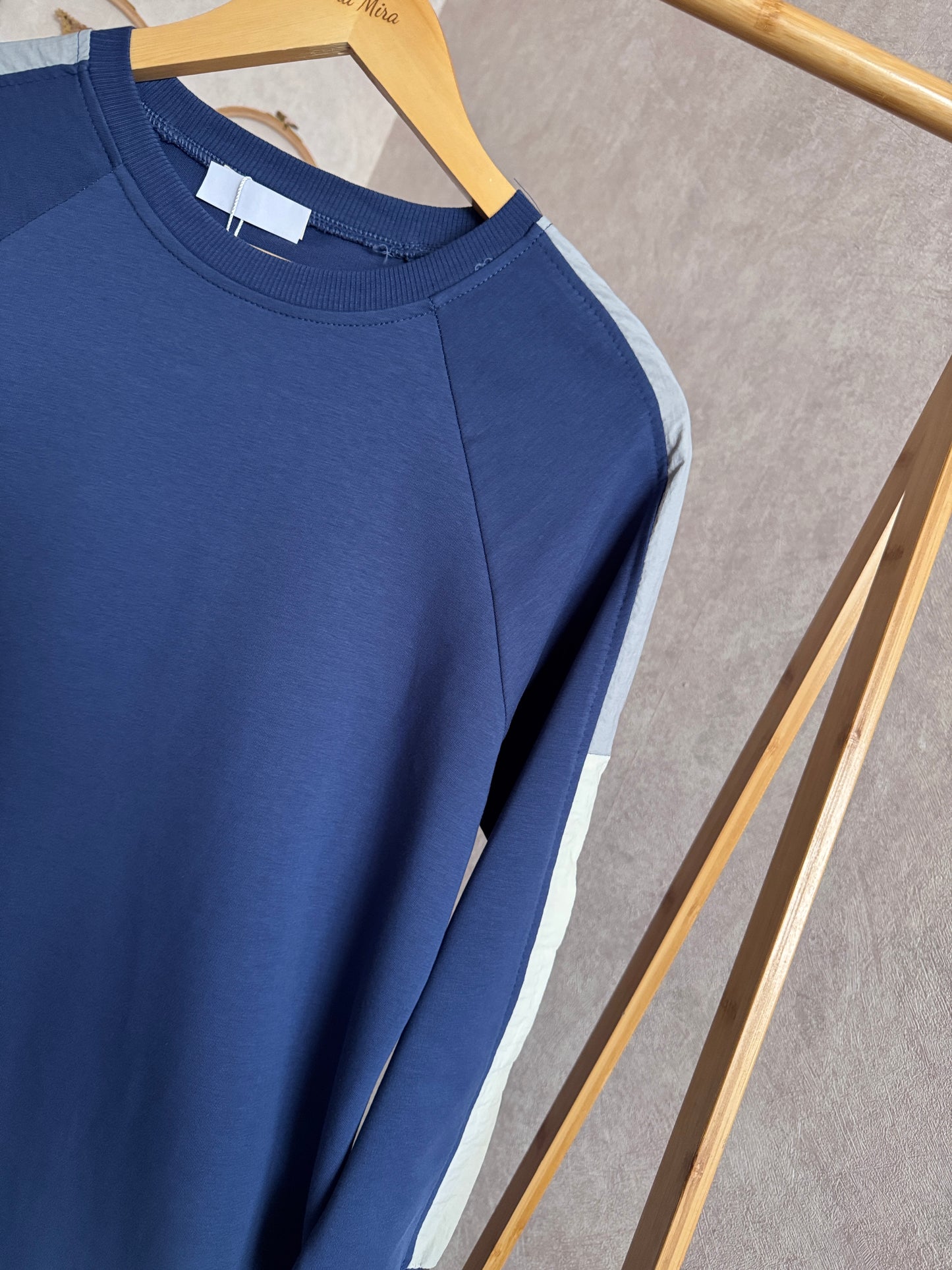 Kol ve omuz paraşüt detaylı tunik, indigo (42-48 beden)