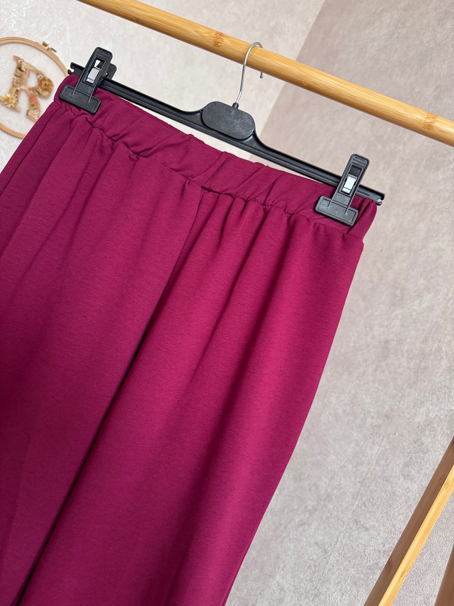 Tunik kolu cep detaylı takım bordo (40-46 beden)