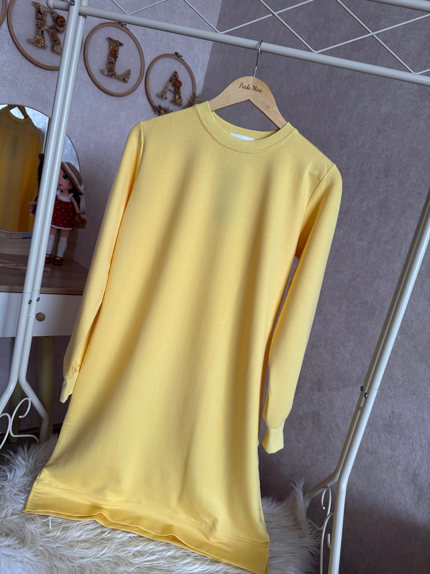 Düz tunik, sarı