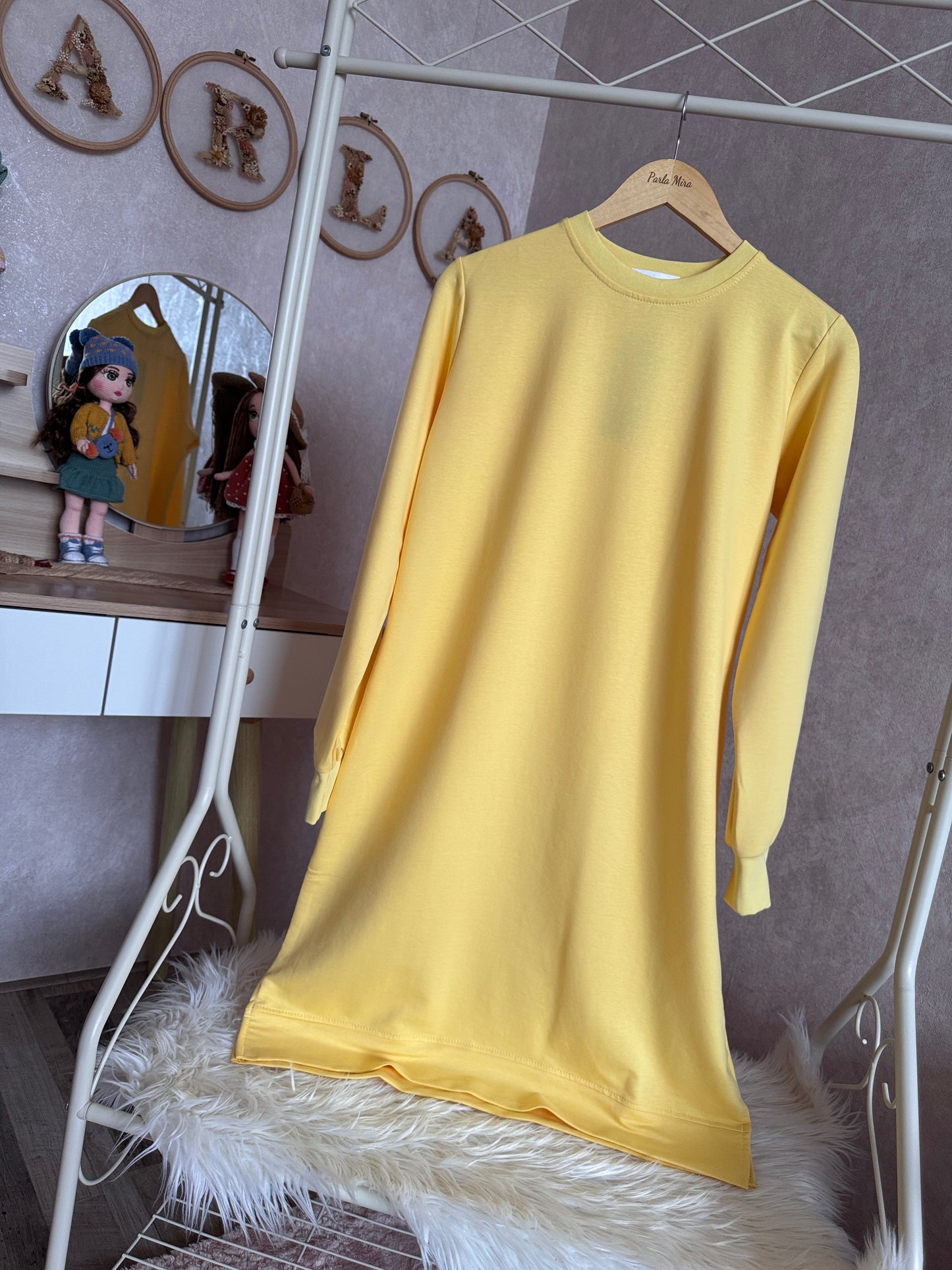 Düz tunik, sarı