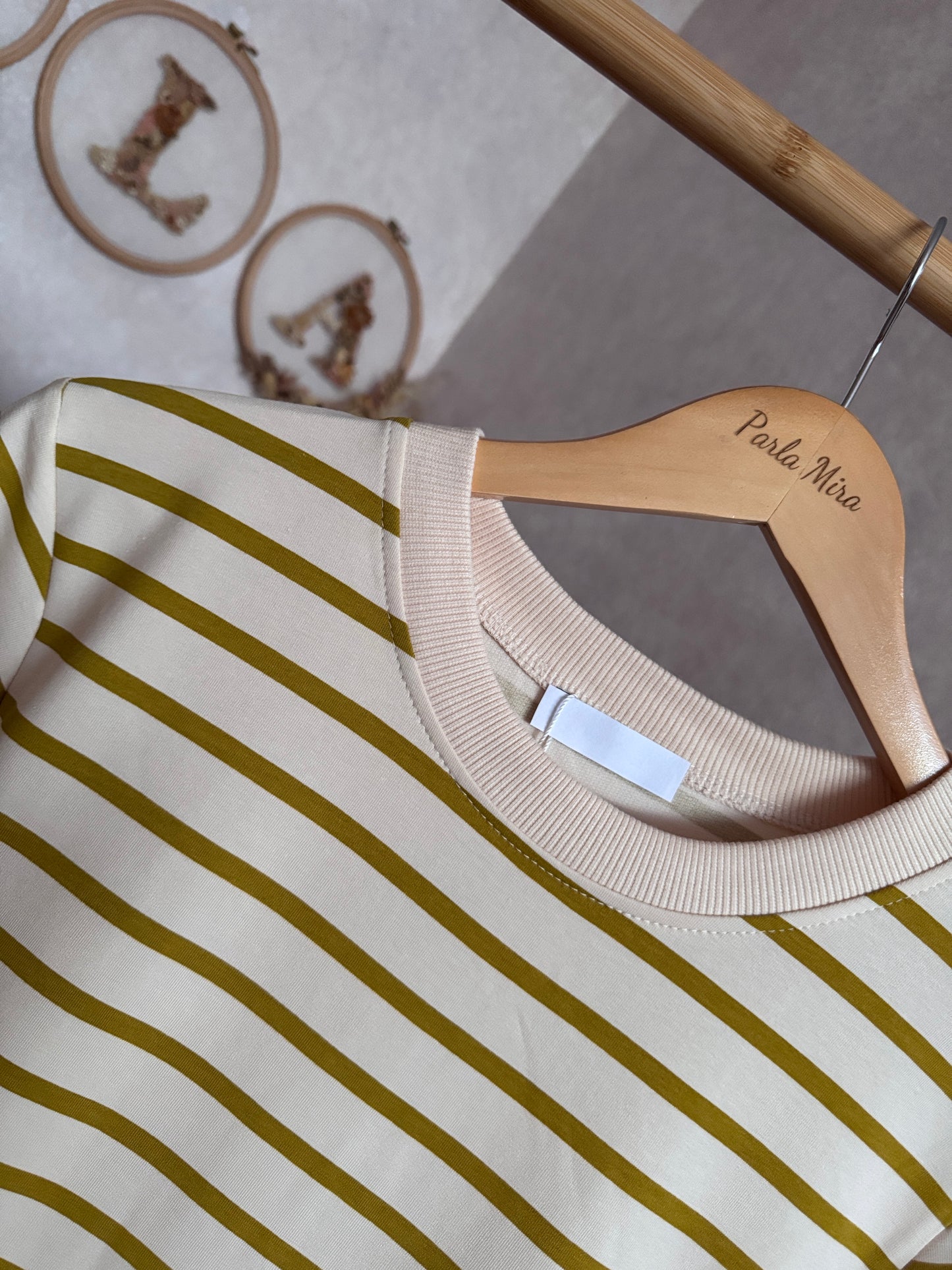 Çizgili tunik, yağ yeşili