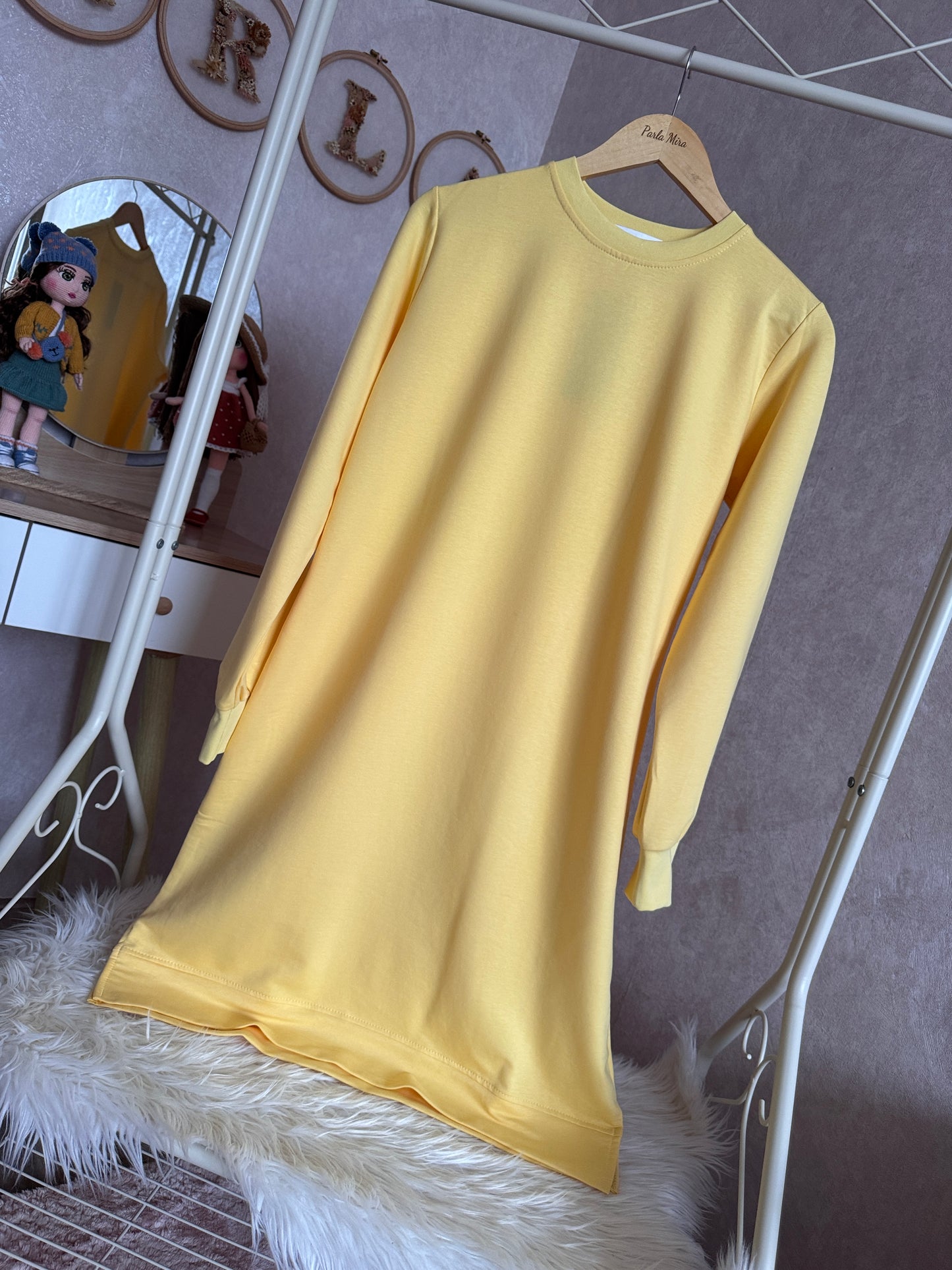 Düz tunik, sarı