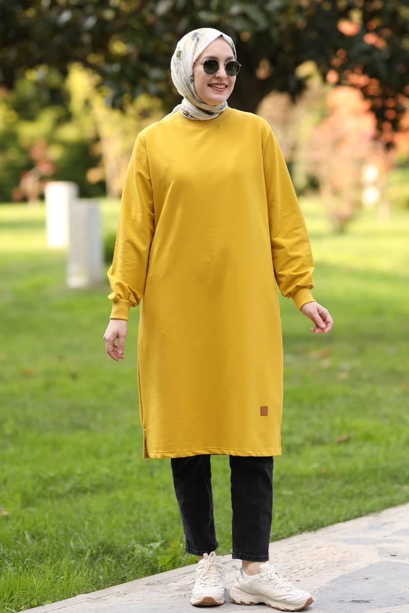 Neva 110 cm sweat tunik, hardal