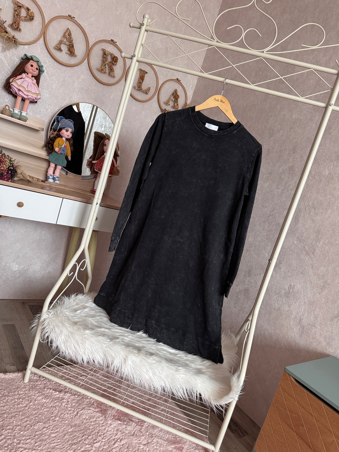 %100 pamuk tunik, siyah