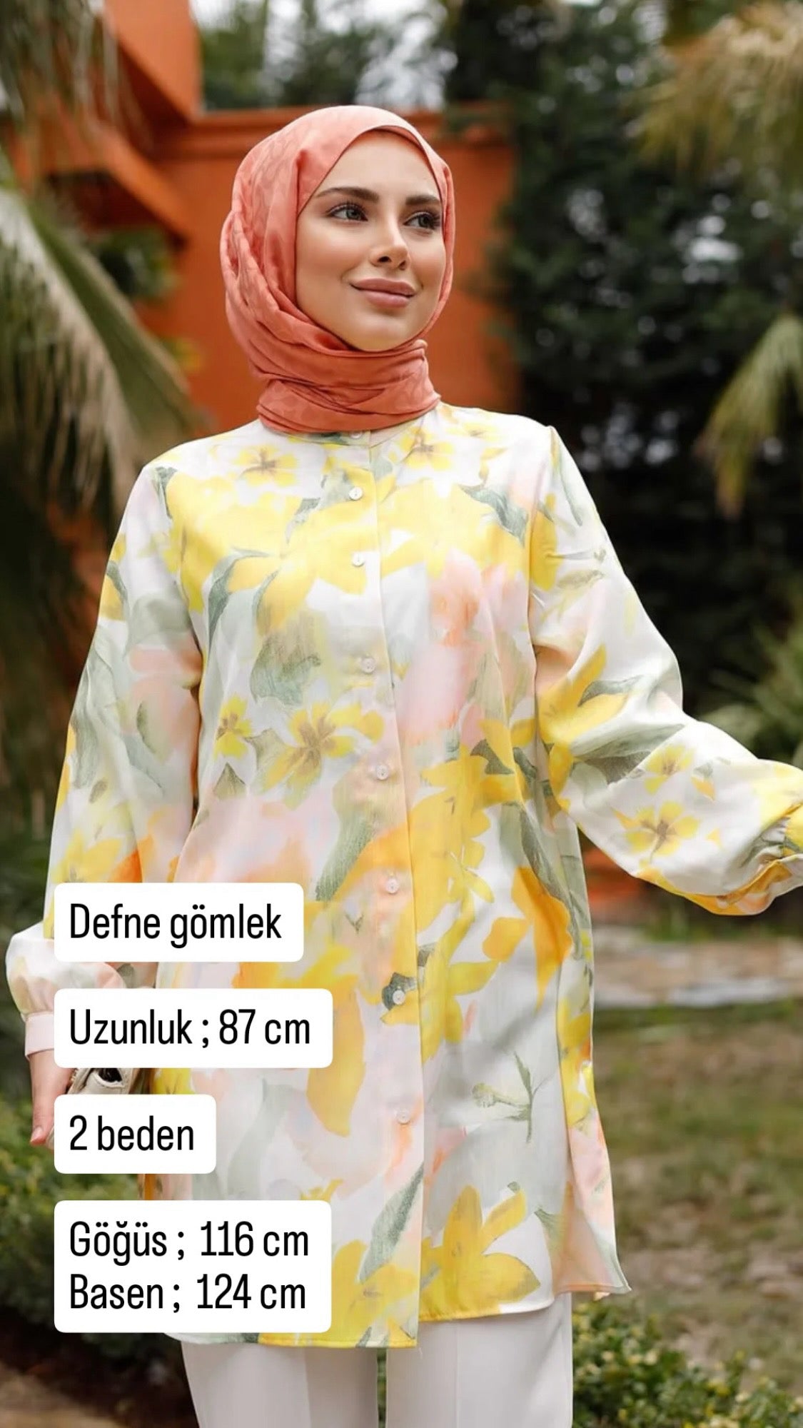 Defne Gömlek tunik desenli