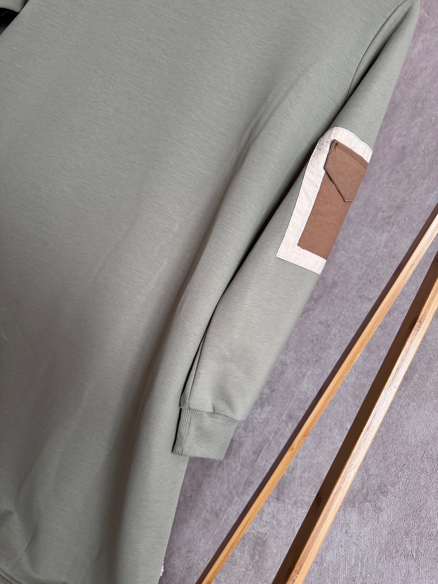 Tunik kolu cep detaylı takım, yeşil (40-46 beden)