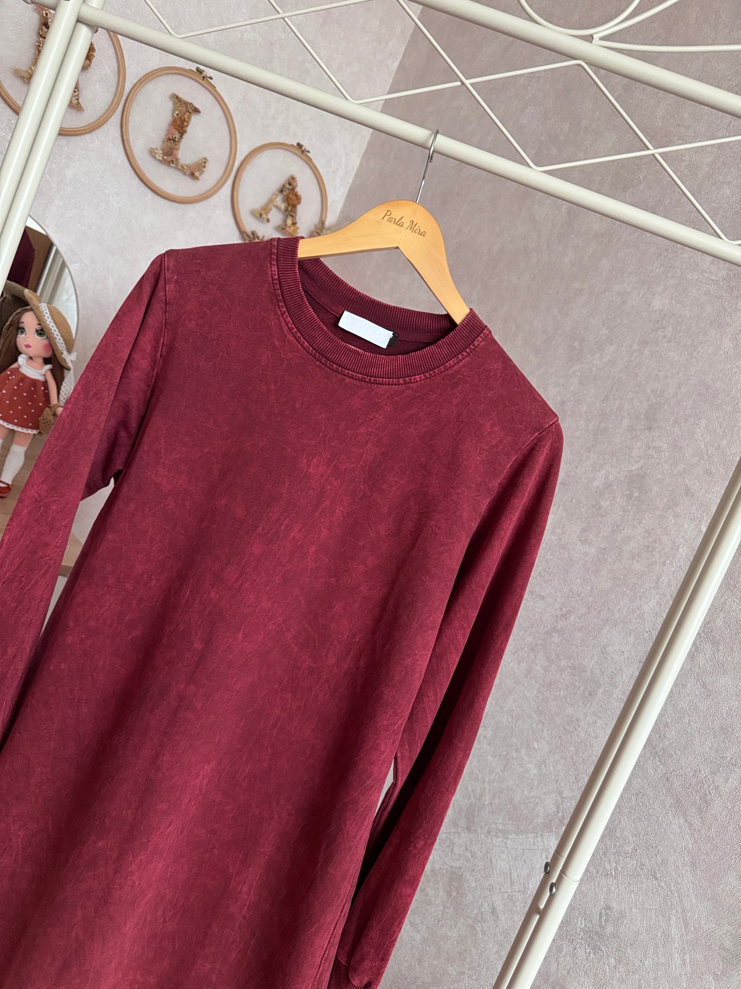 %100 pamuk tunik, bordo