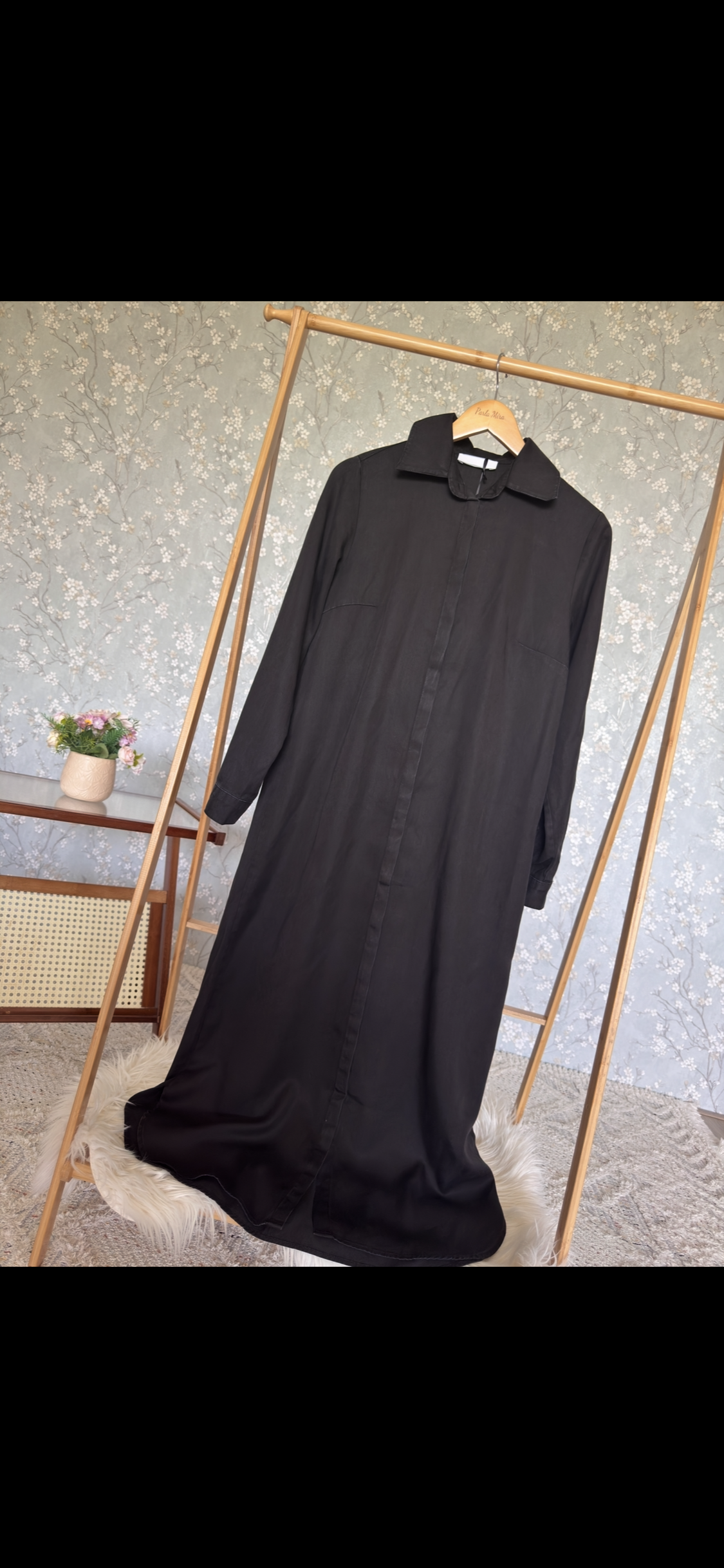 Bahar denim, kap-tunik, siyah