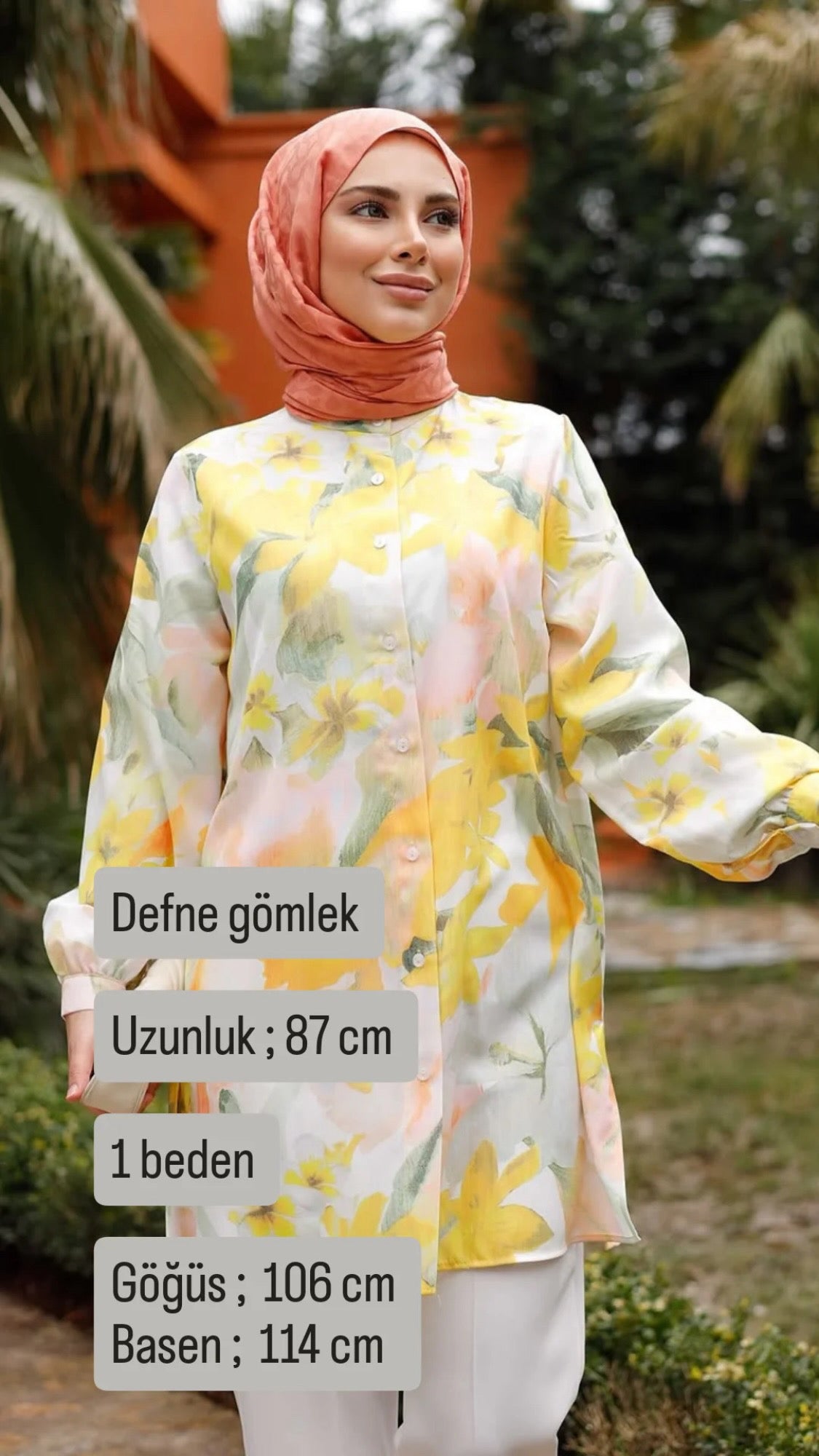 Defne Gömlek tunik desenli