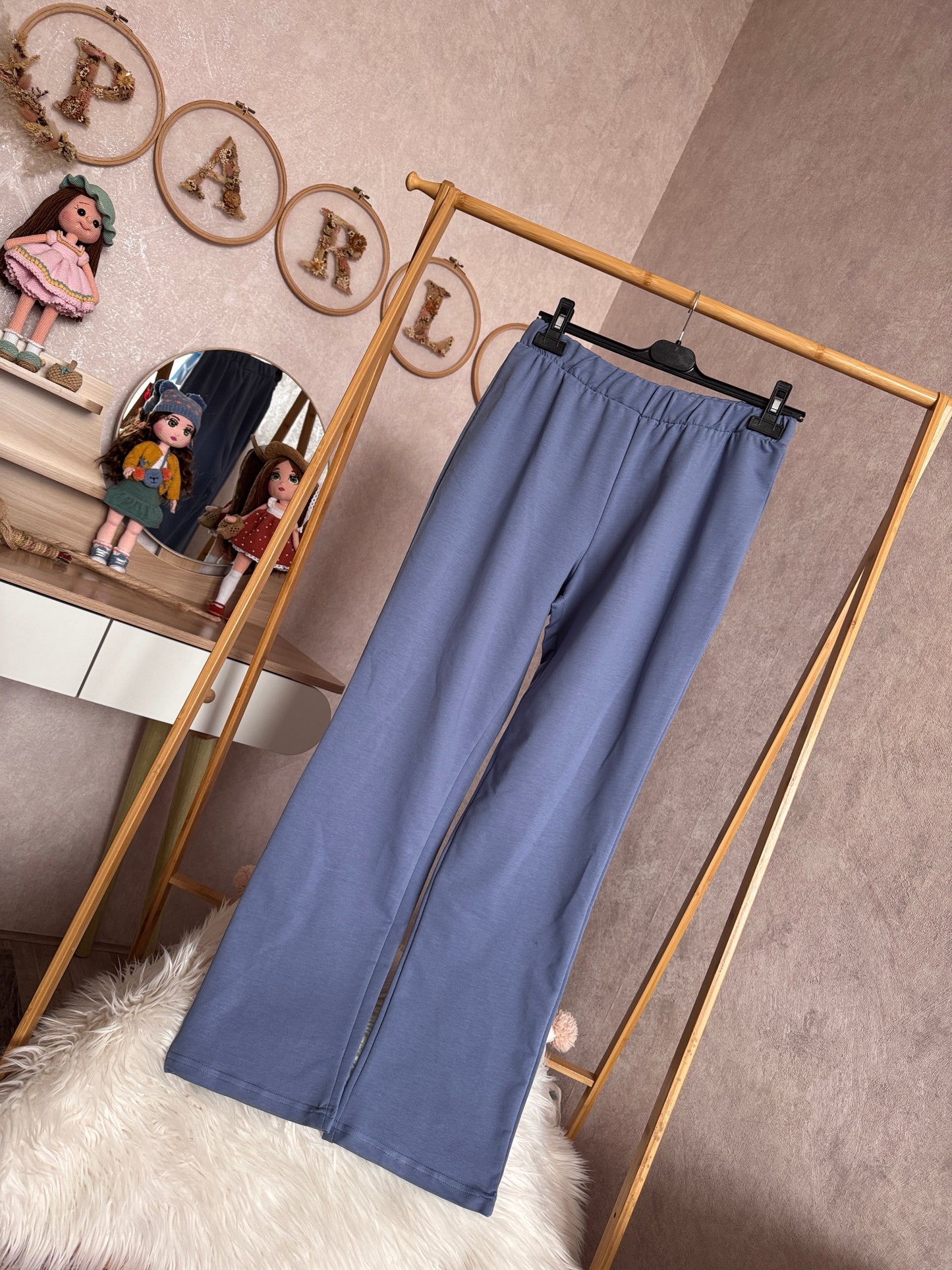 Tunik kolu cep detaylı takım mavi (40-46 beden)