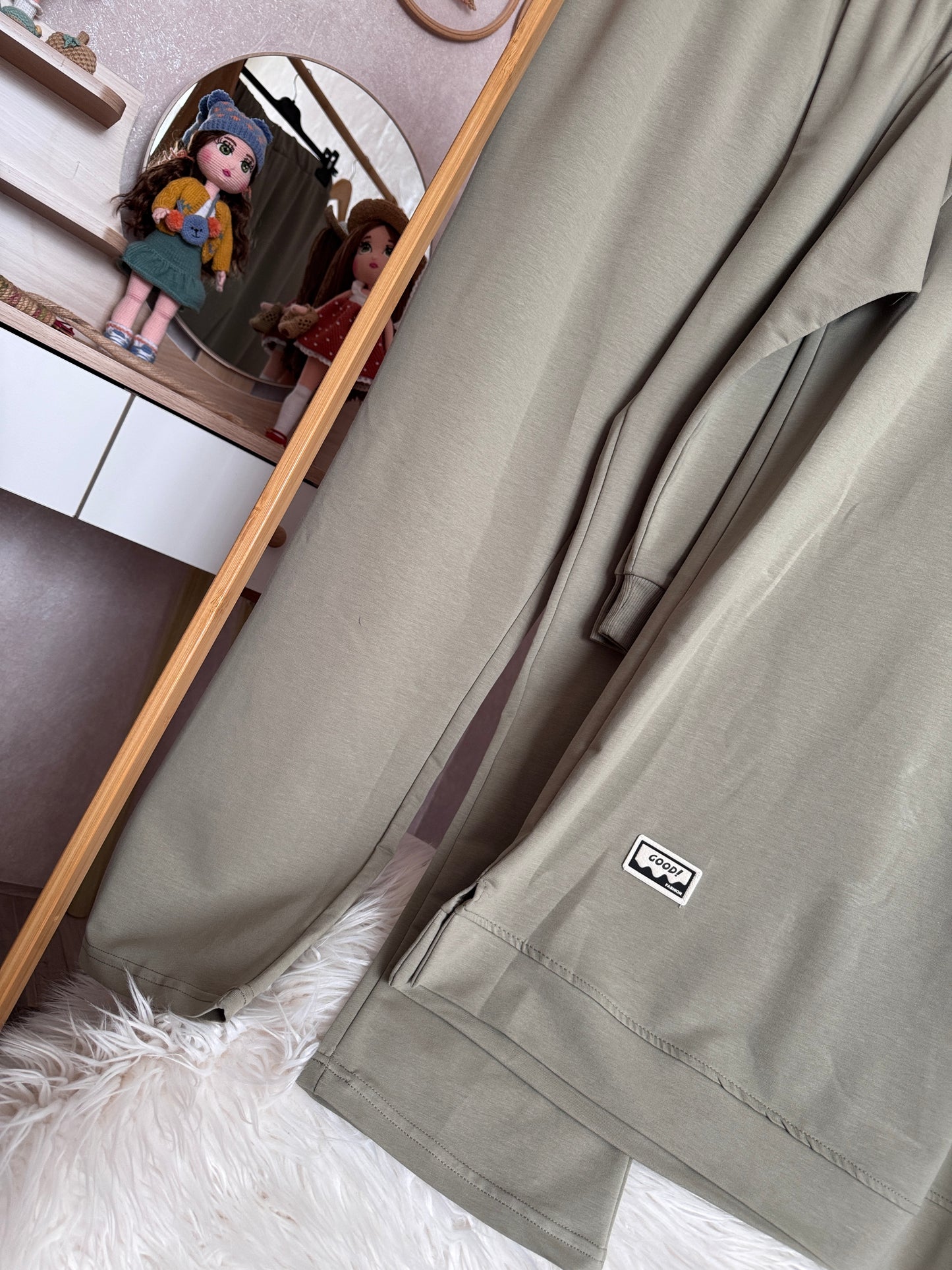 Tunik kolu cep detaylı takım, yeşil (40-46 beden)