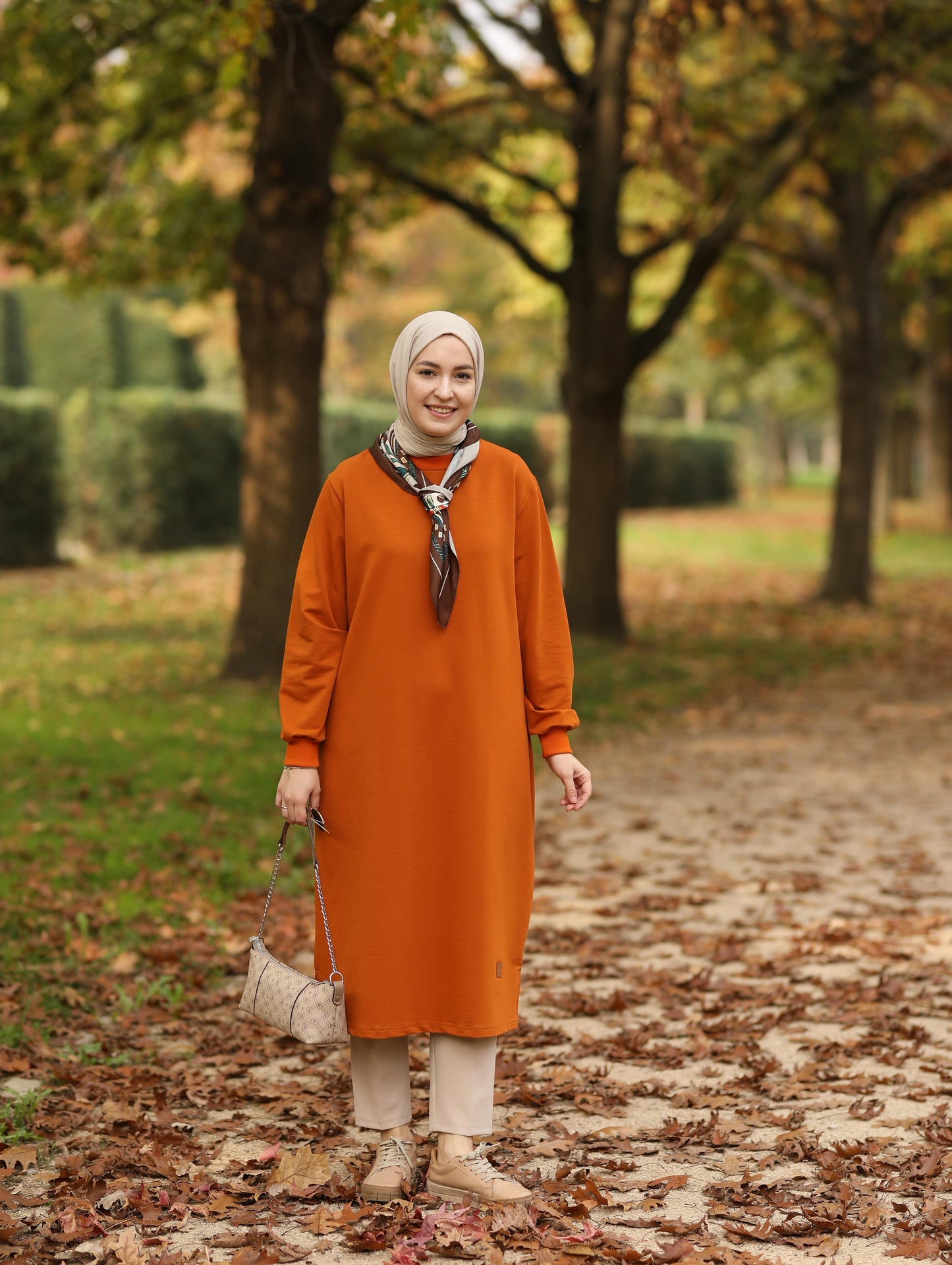 Nevada 120 cm sweat tunik, hardal-kiremit