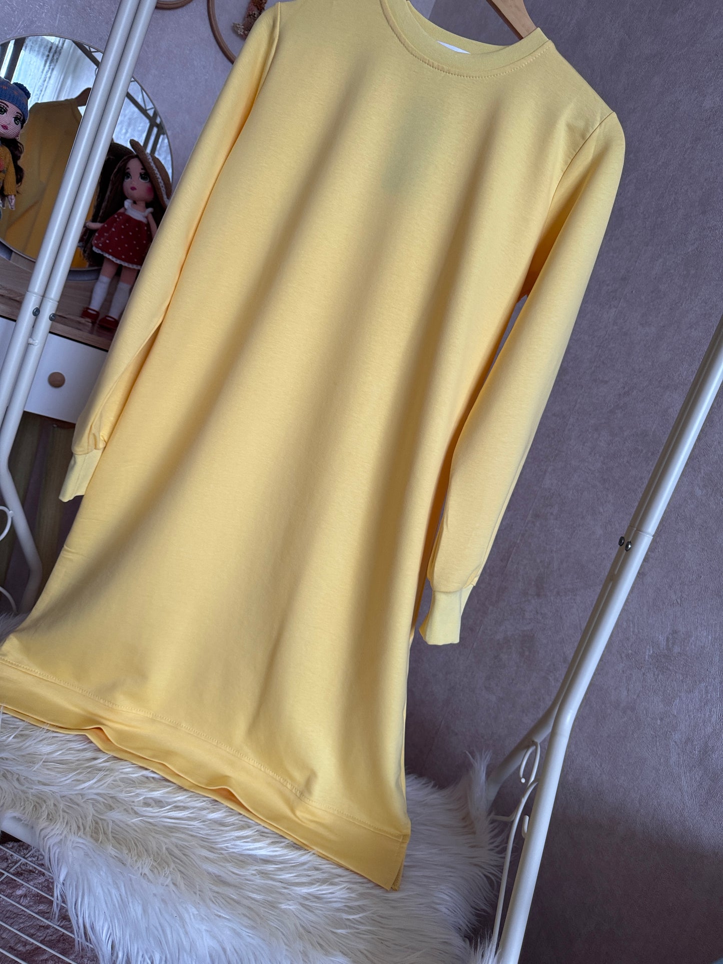 Düz tunik, sarı