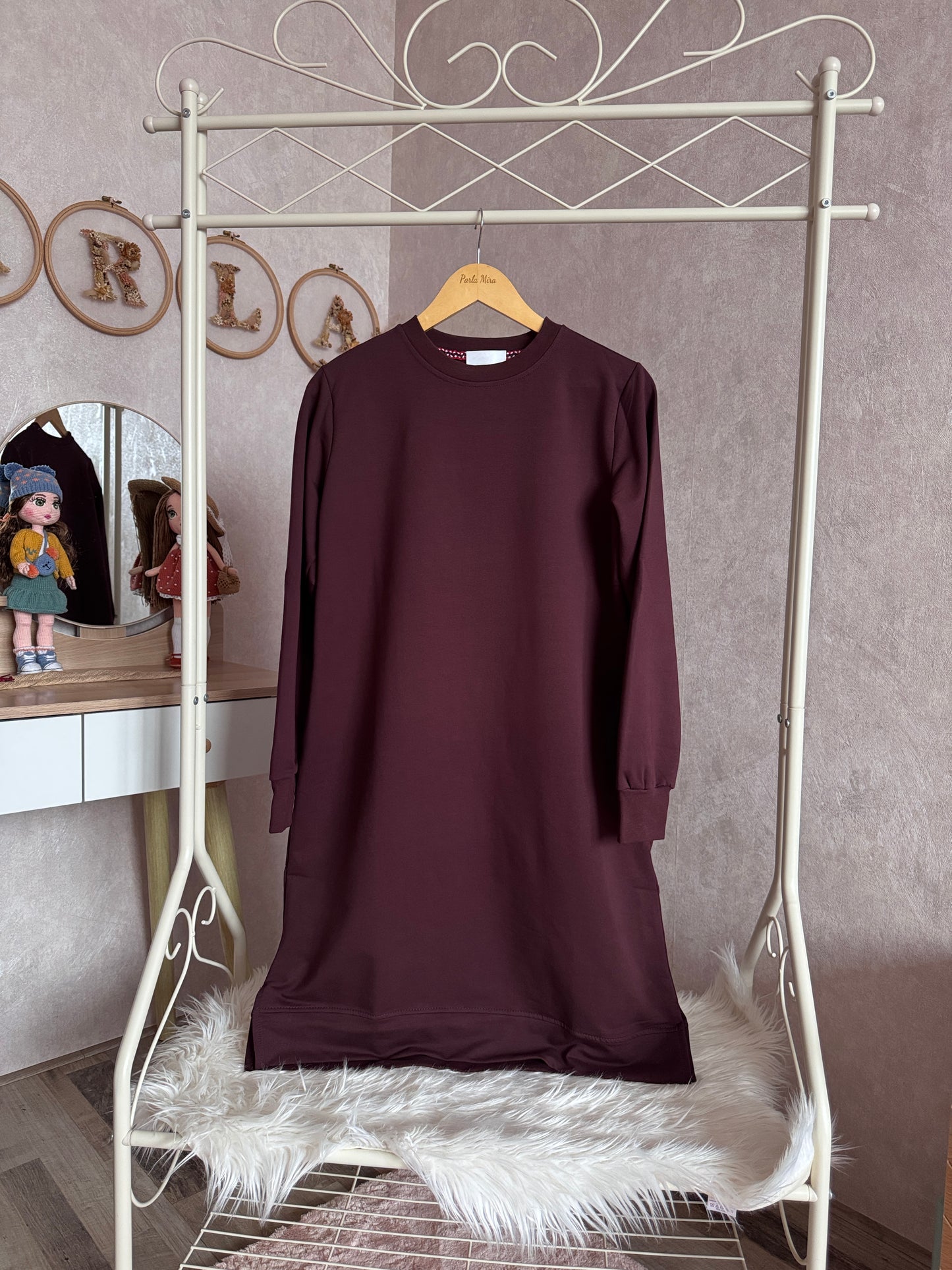 Düz tunik, mürdüm