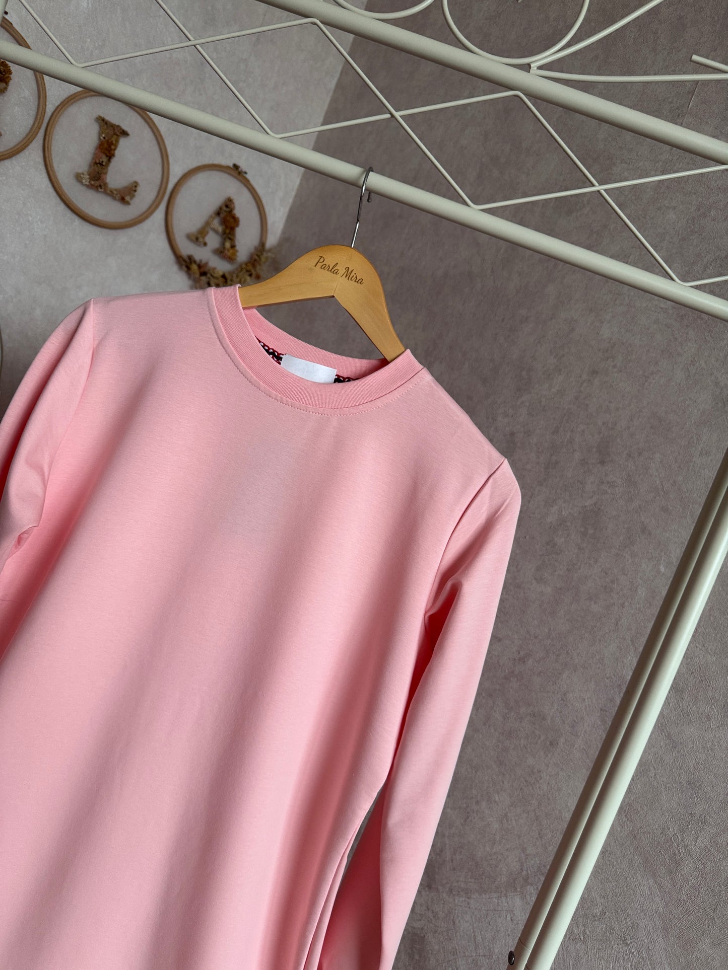 Düz tunik, şeker pembe