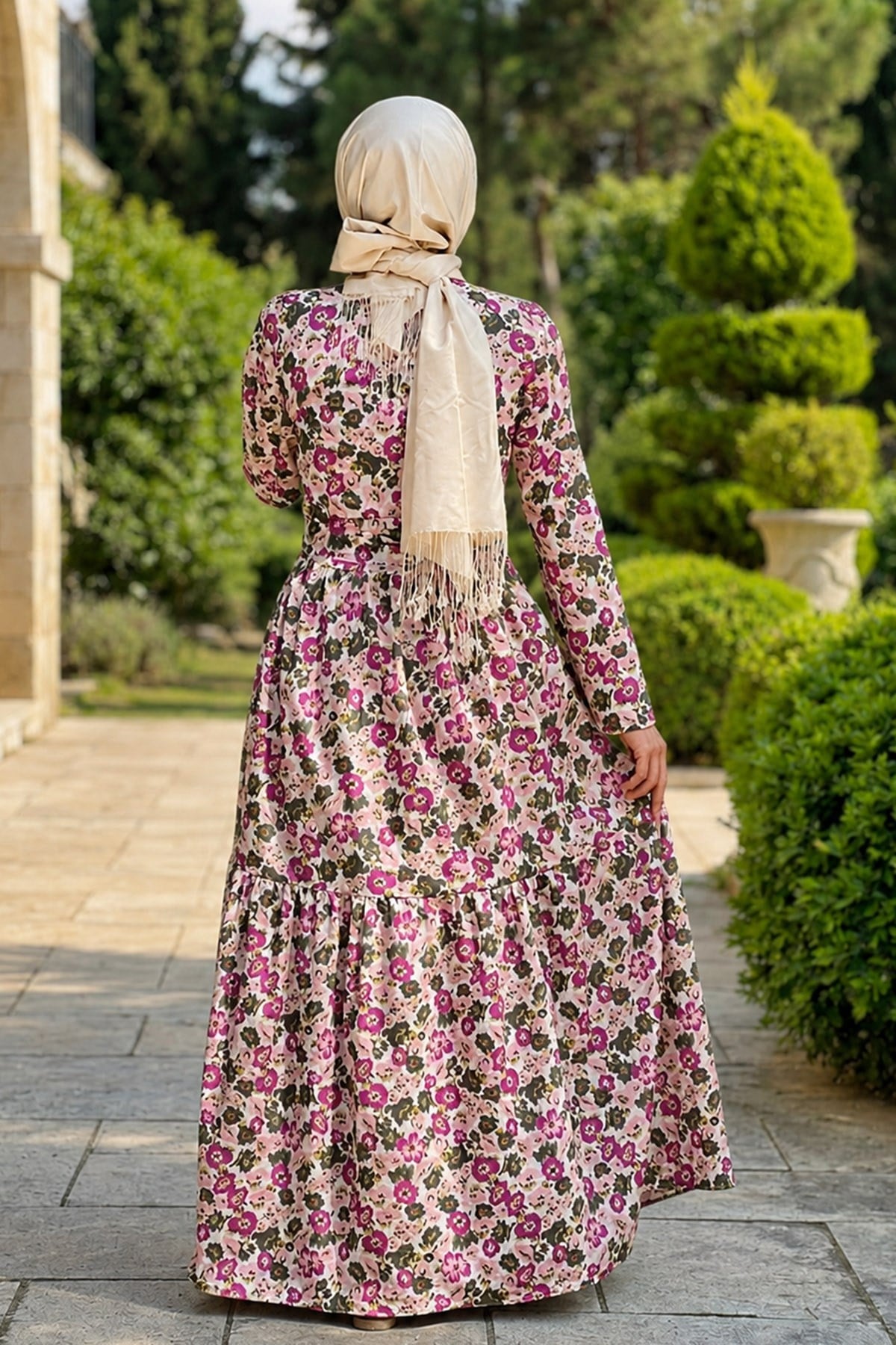 Side desenli elbise