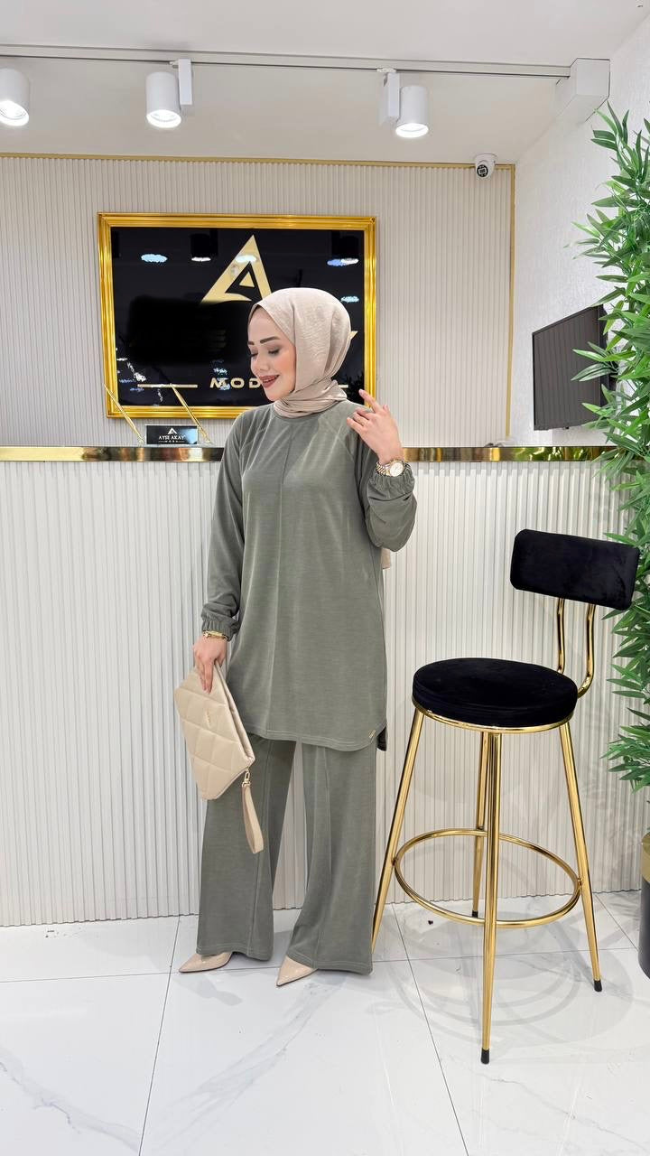 Bambu kumaş takım, yeşil