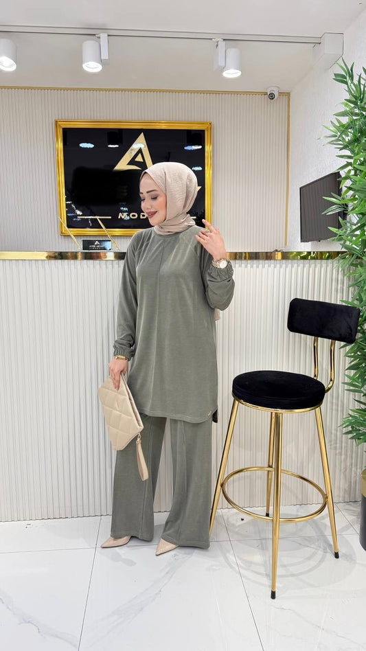 Bambu kumaş takım, yeşil