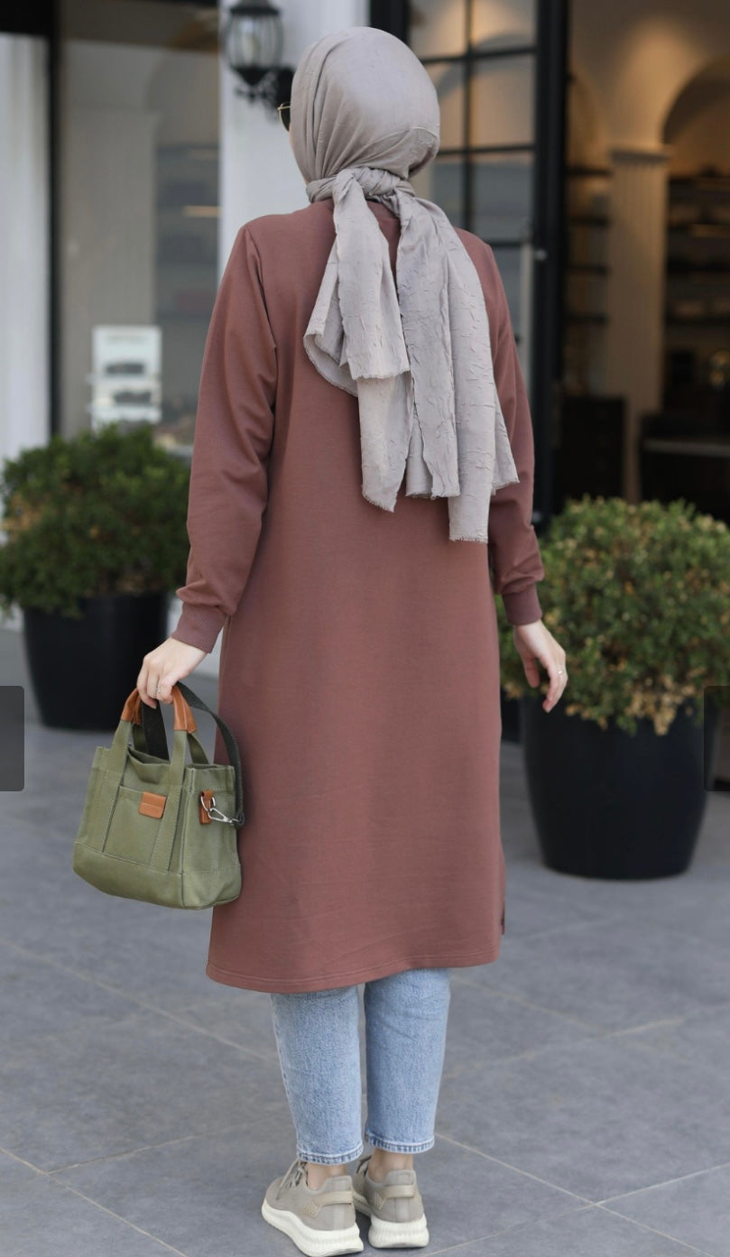 Neva 110 cm sweat tunik, soft kahve