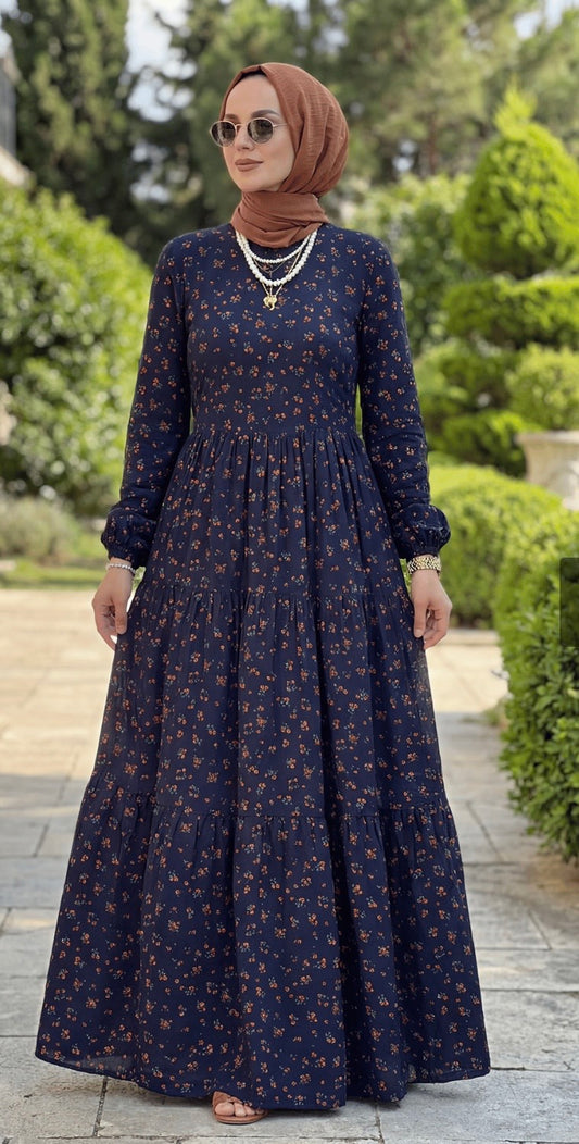 Nergis elbise, lacivert