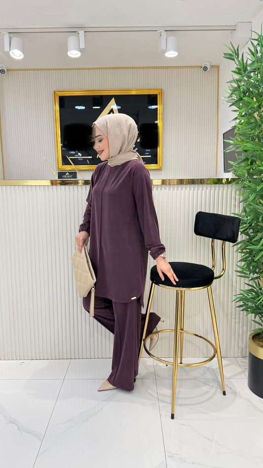 Bambu kumaş takım, mürdüm