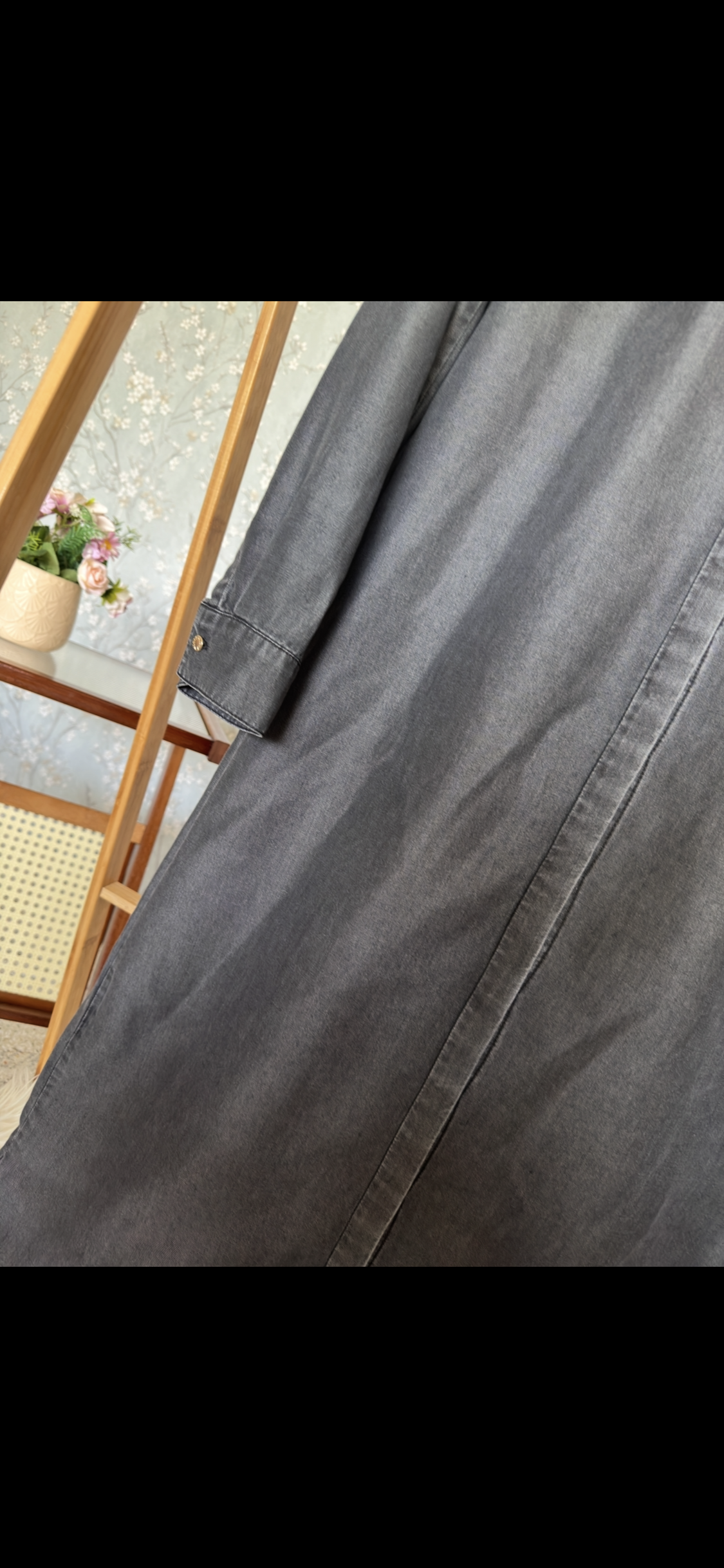 Bahar denim, kap-tunik, koyu gri
