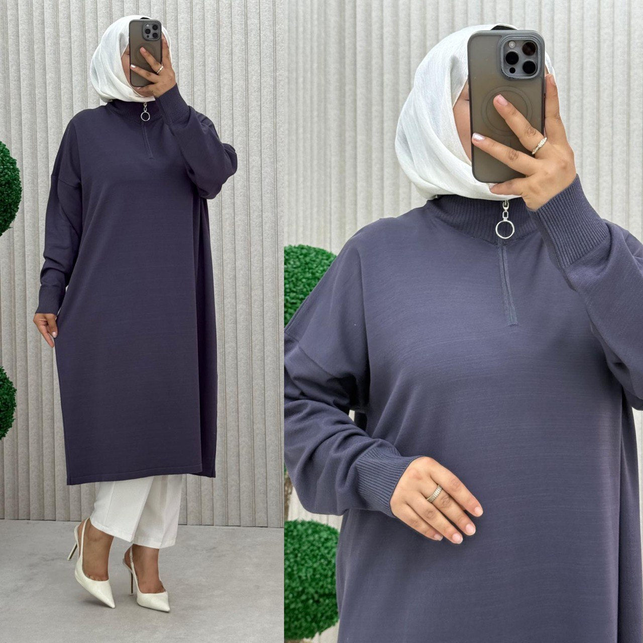 Merserize tunik, füme