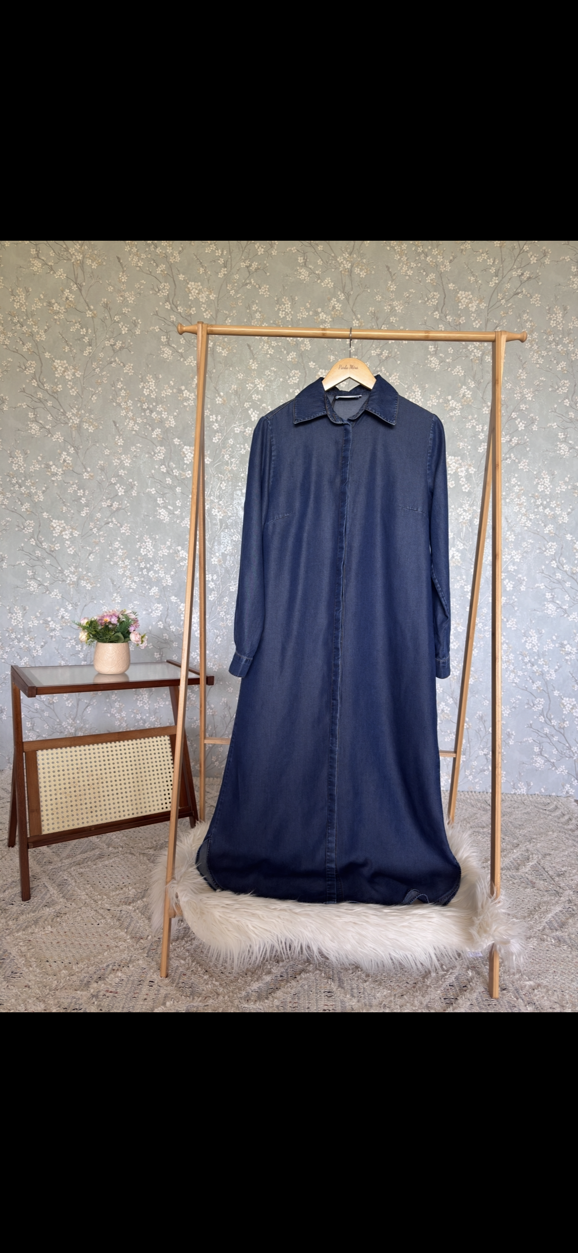 Bahar denim, kap-tunik, koyu mavi