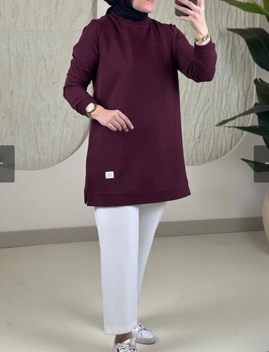 Bade tunik kısa, mürdüm