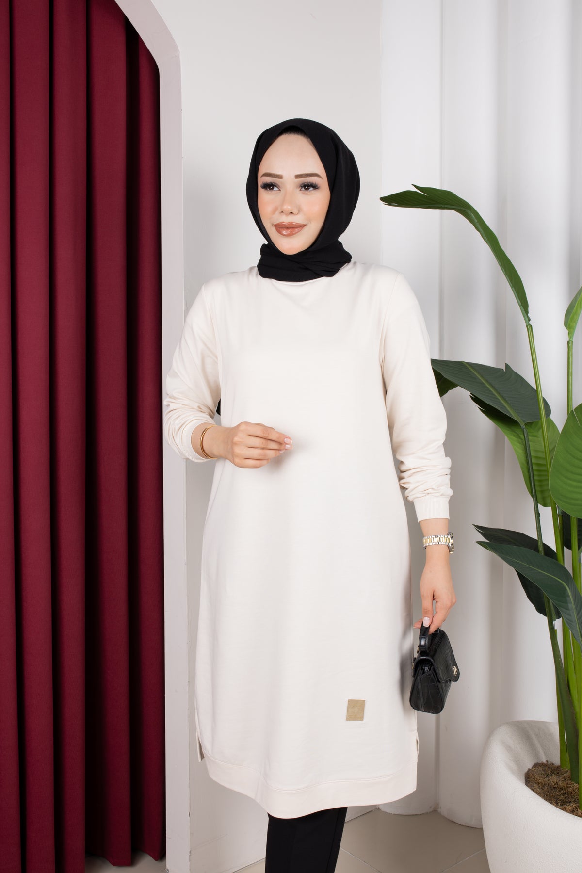 Bade tunik, krem