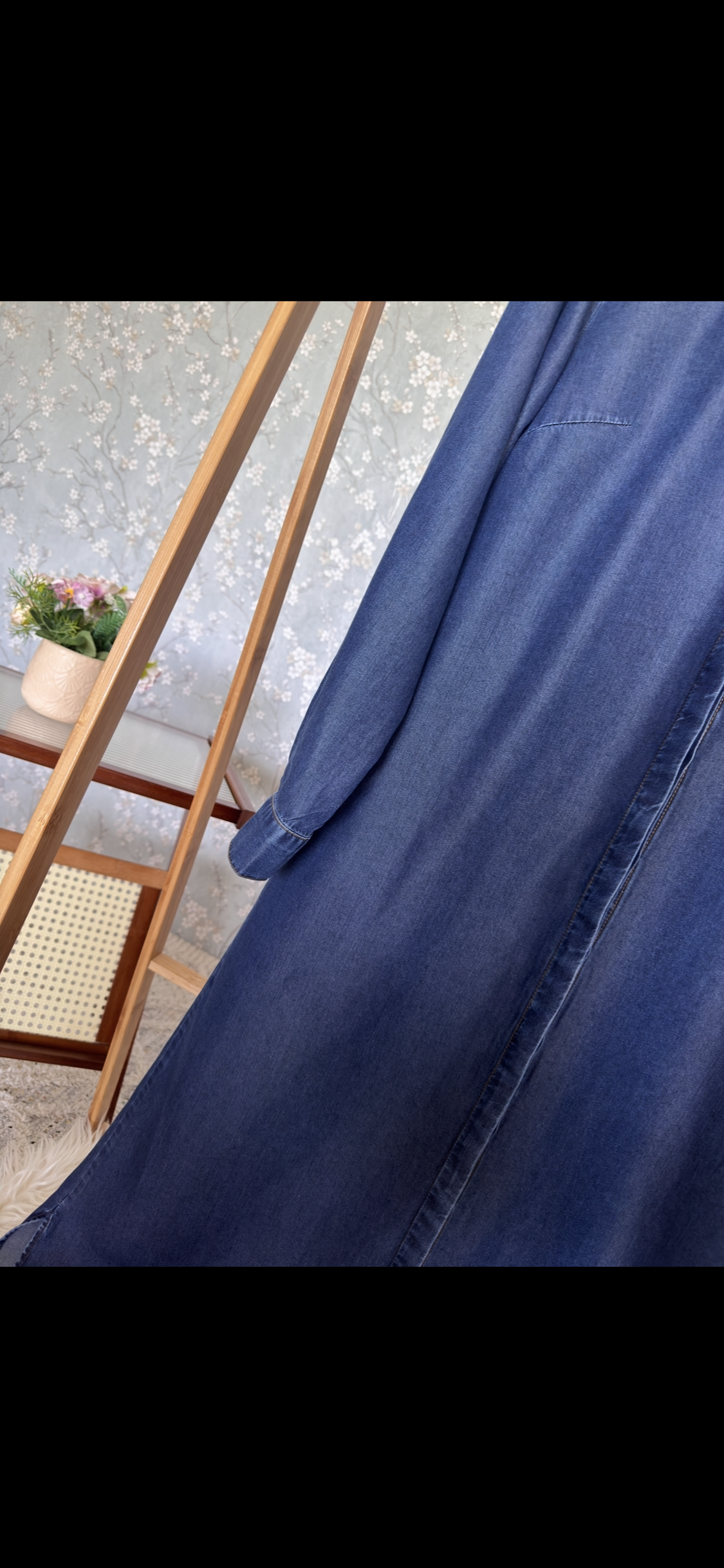 Bahar denim, kap-tunik, koyu mavi