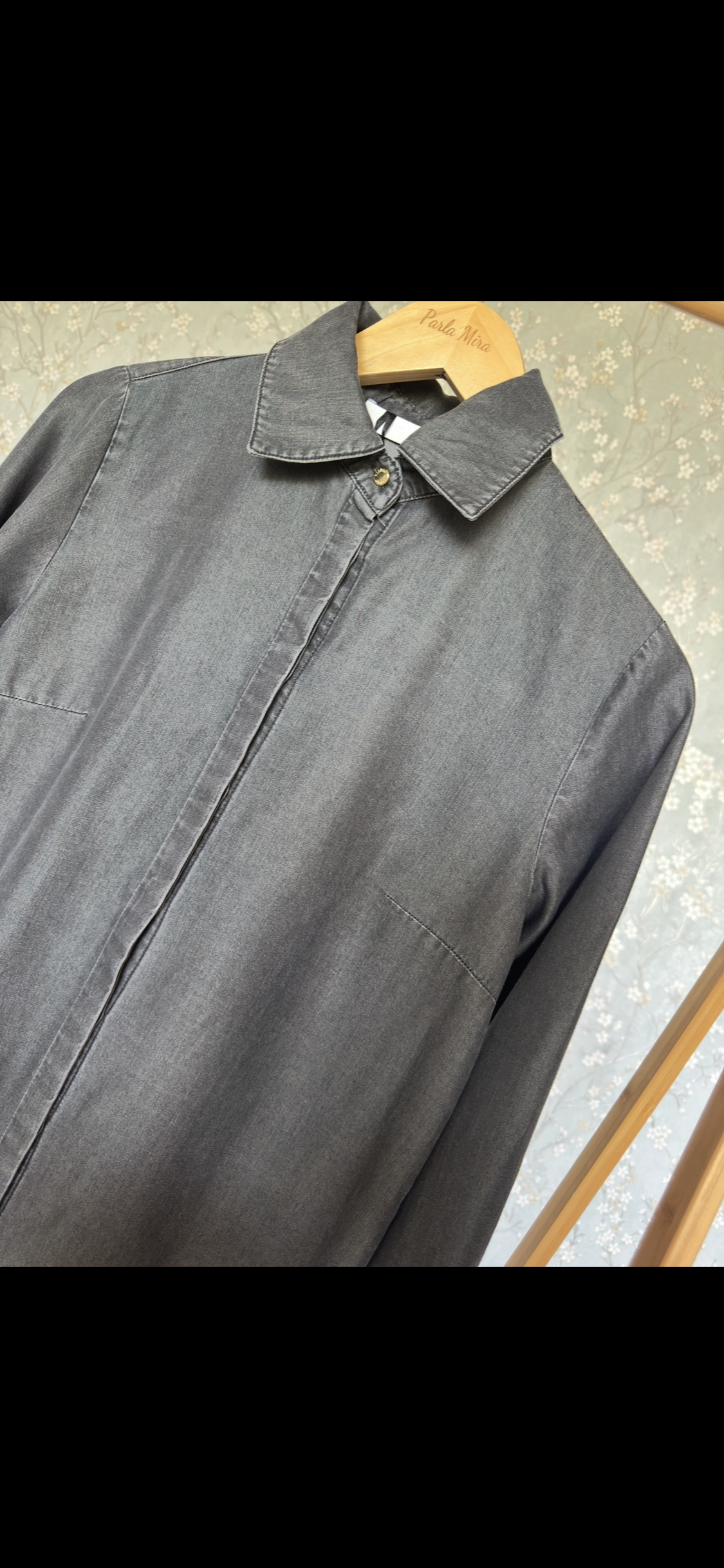 Bahar denim, kap-tunik, koyu gri