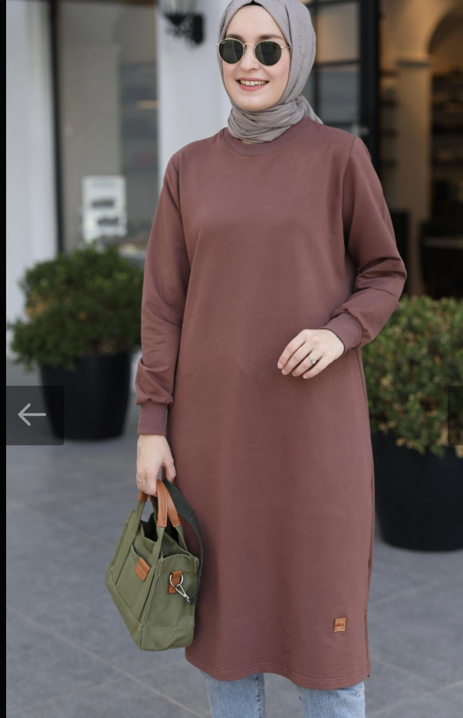 Neva 110 cm sweat tunik, soft kahve