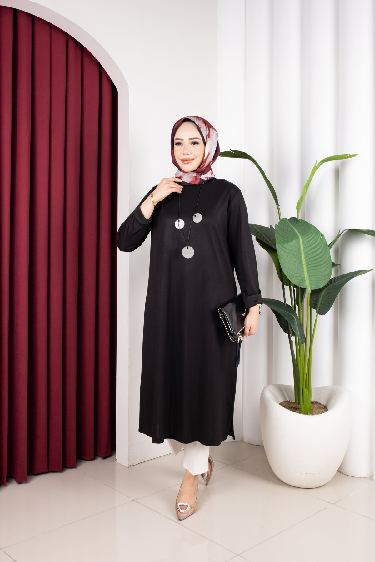 Selen tunik, siyah