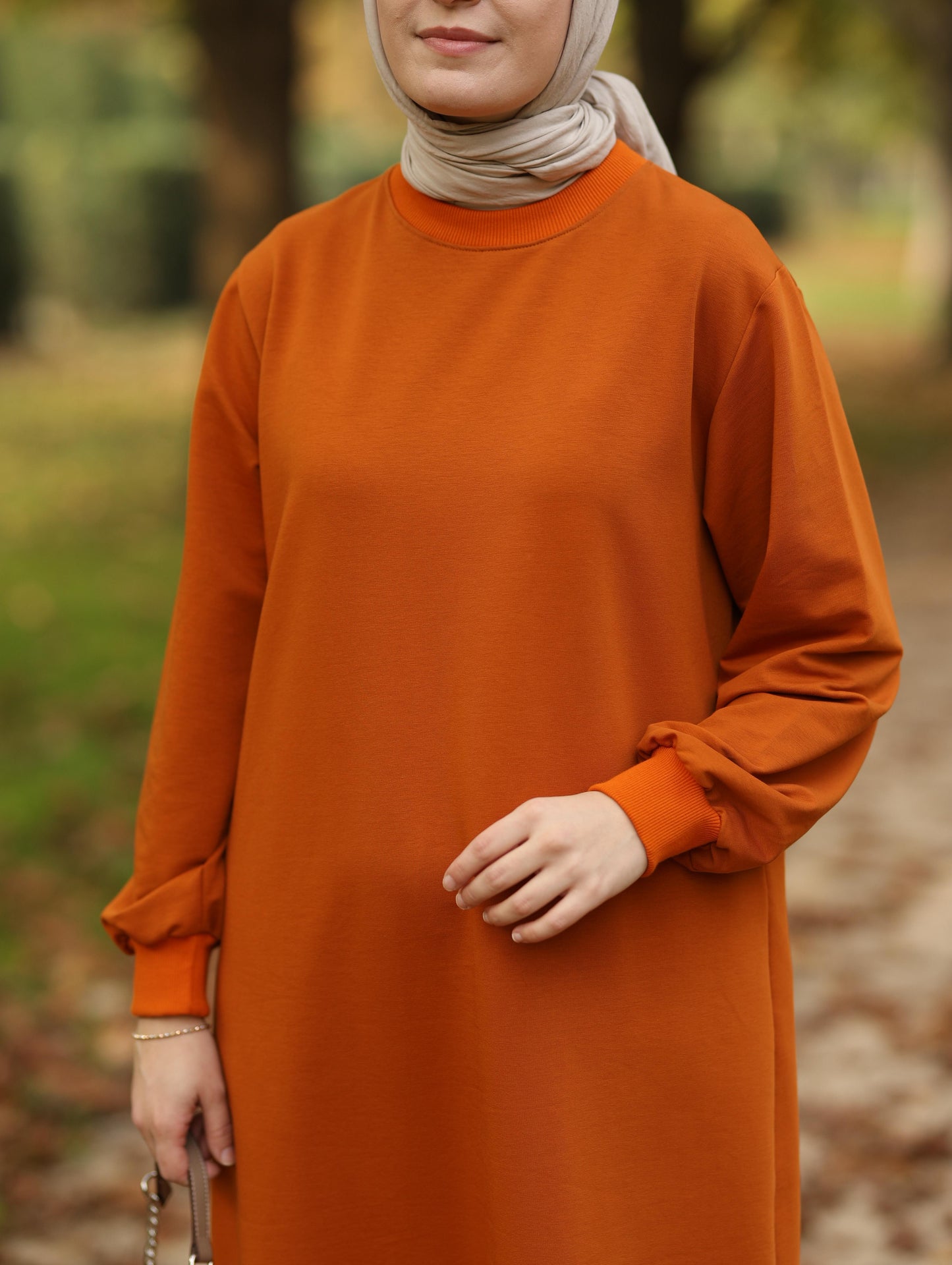 Nevada 120 cm sweat tunik, hardal-kiremit