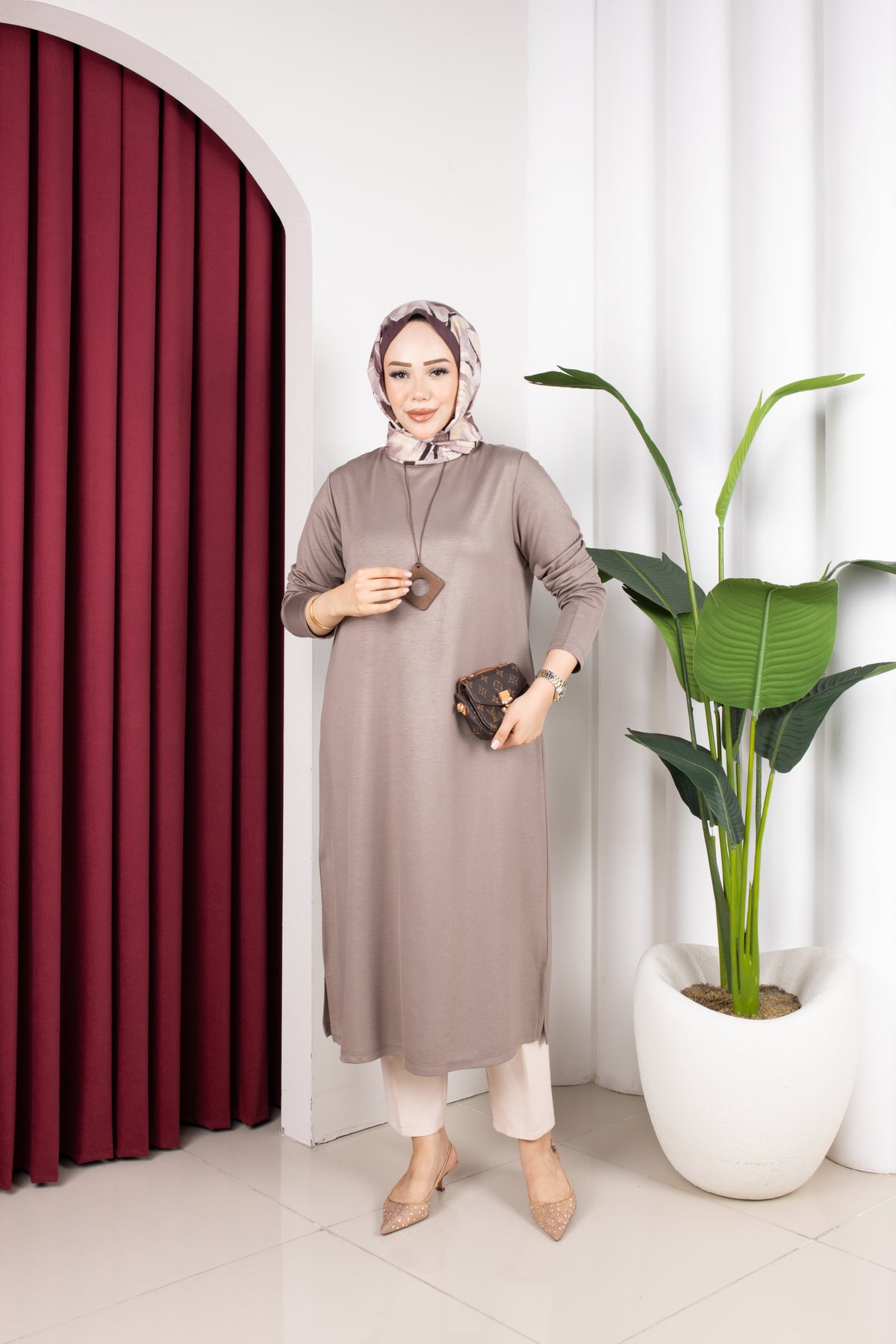 Selen tunik, bej