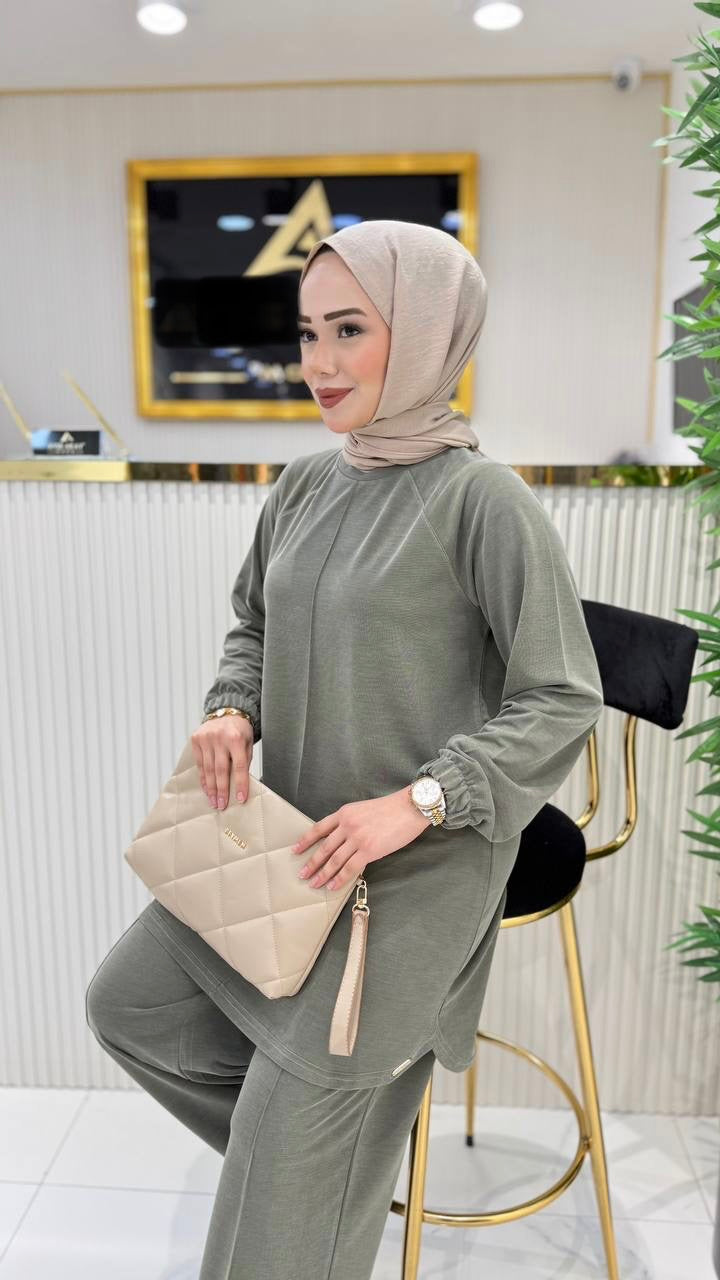 Bambu kumaş takım, yeşil