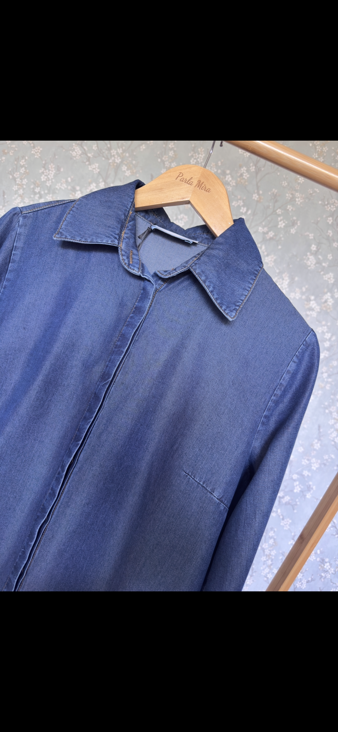Bahar denim, kap-tunik, koyu mavi
