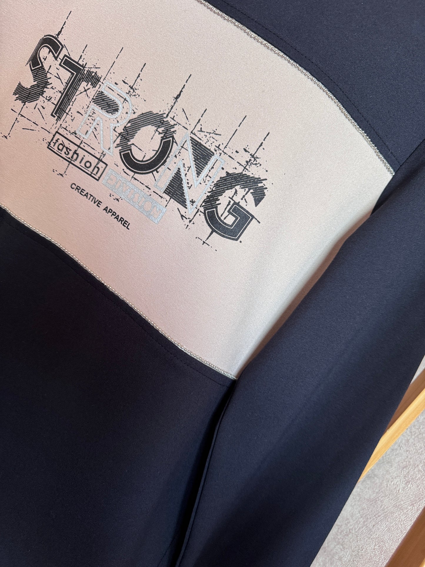 Çelik örgü kumaş takım, lacivert-taş