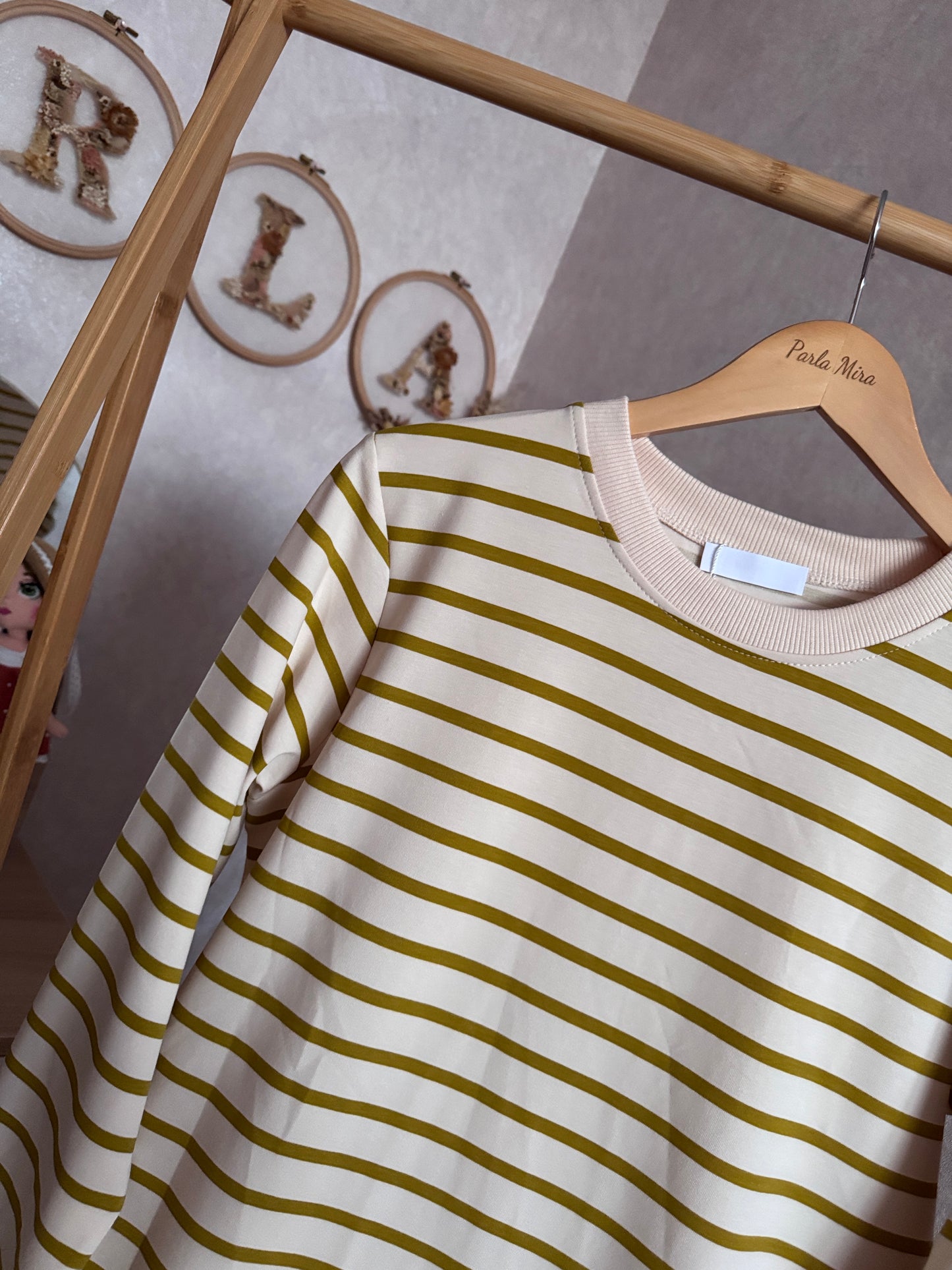 Çizgili tunik, yağ yeşili