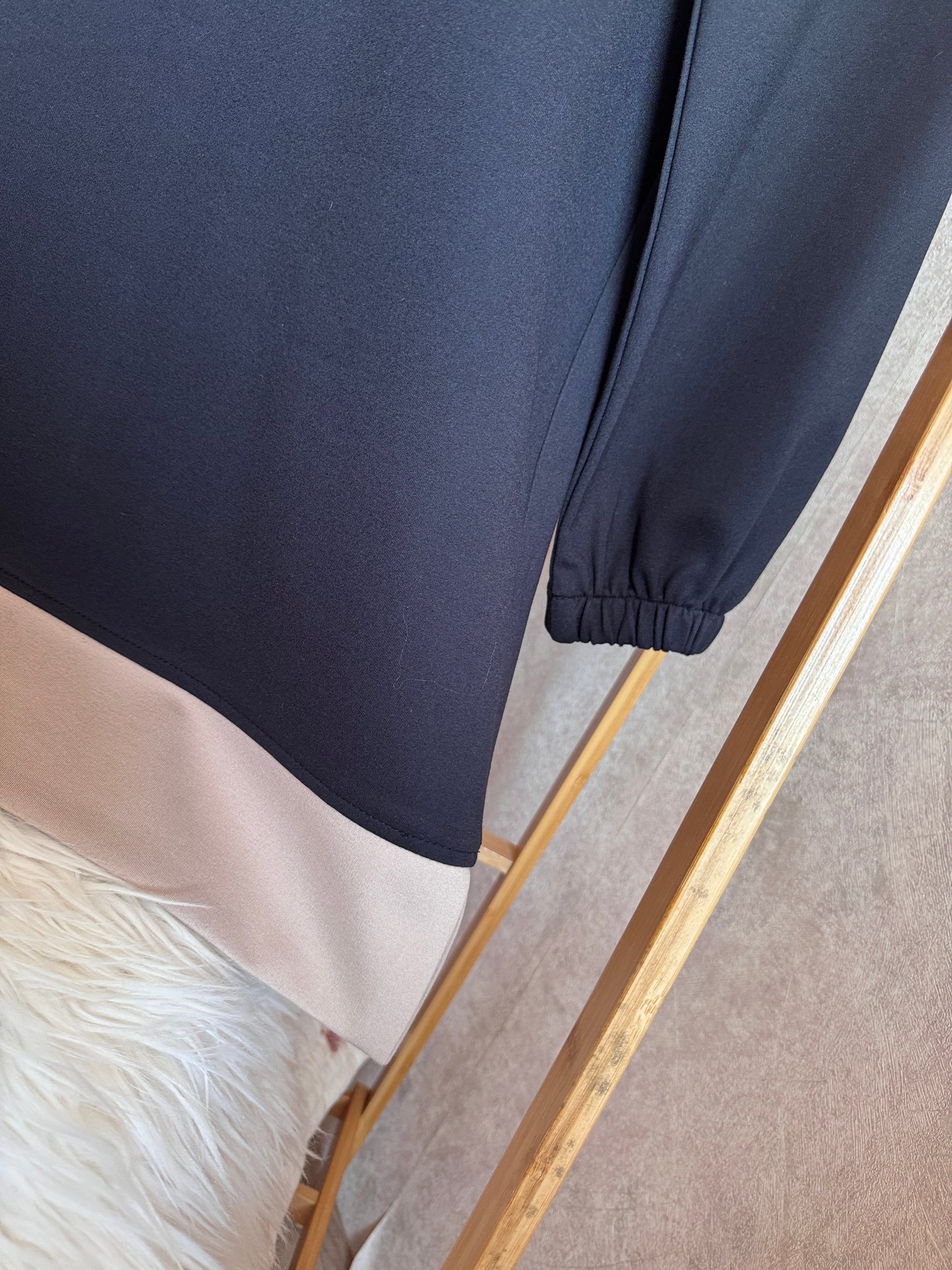 Çelik örgü kumaş takım, lacivert-taş