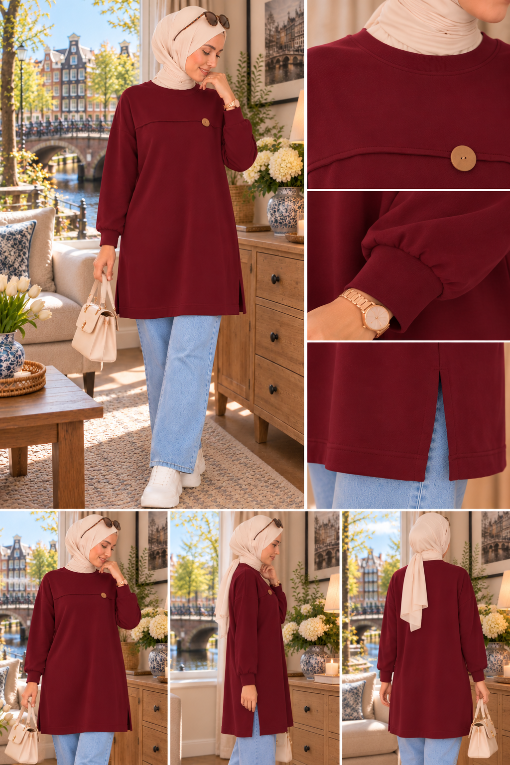 Nalan tunik, bordo