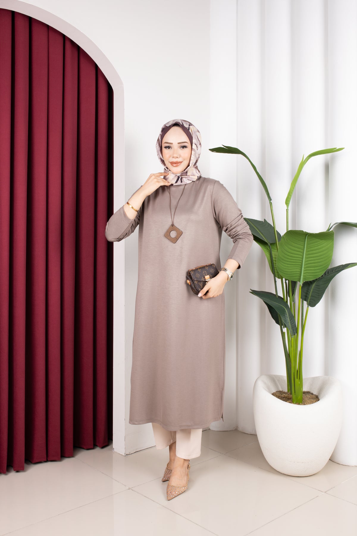 Selen tunik, bej