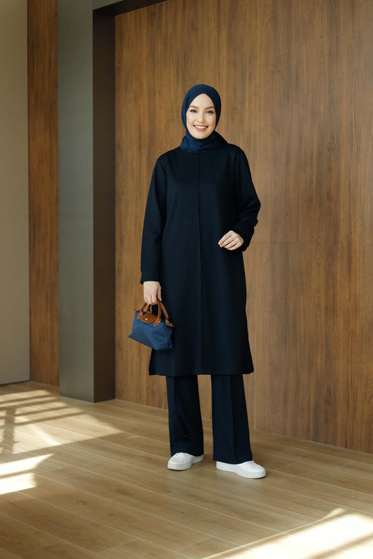 Basic Oysho Uzun İkili Takım lacivert